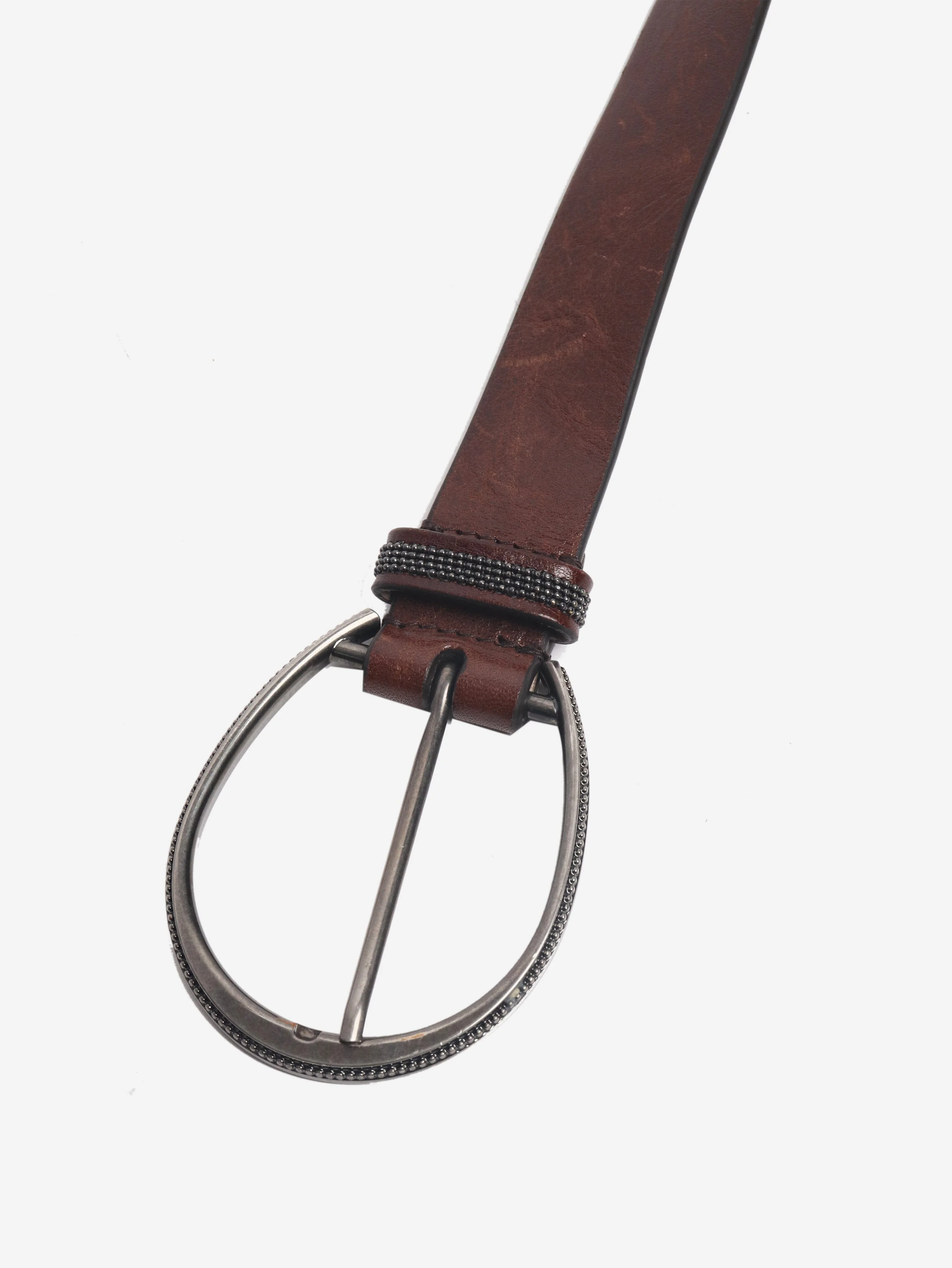 Brown leather thin belt - Image 3