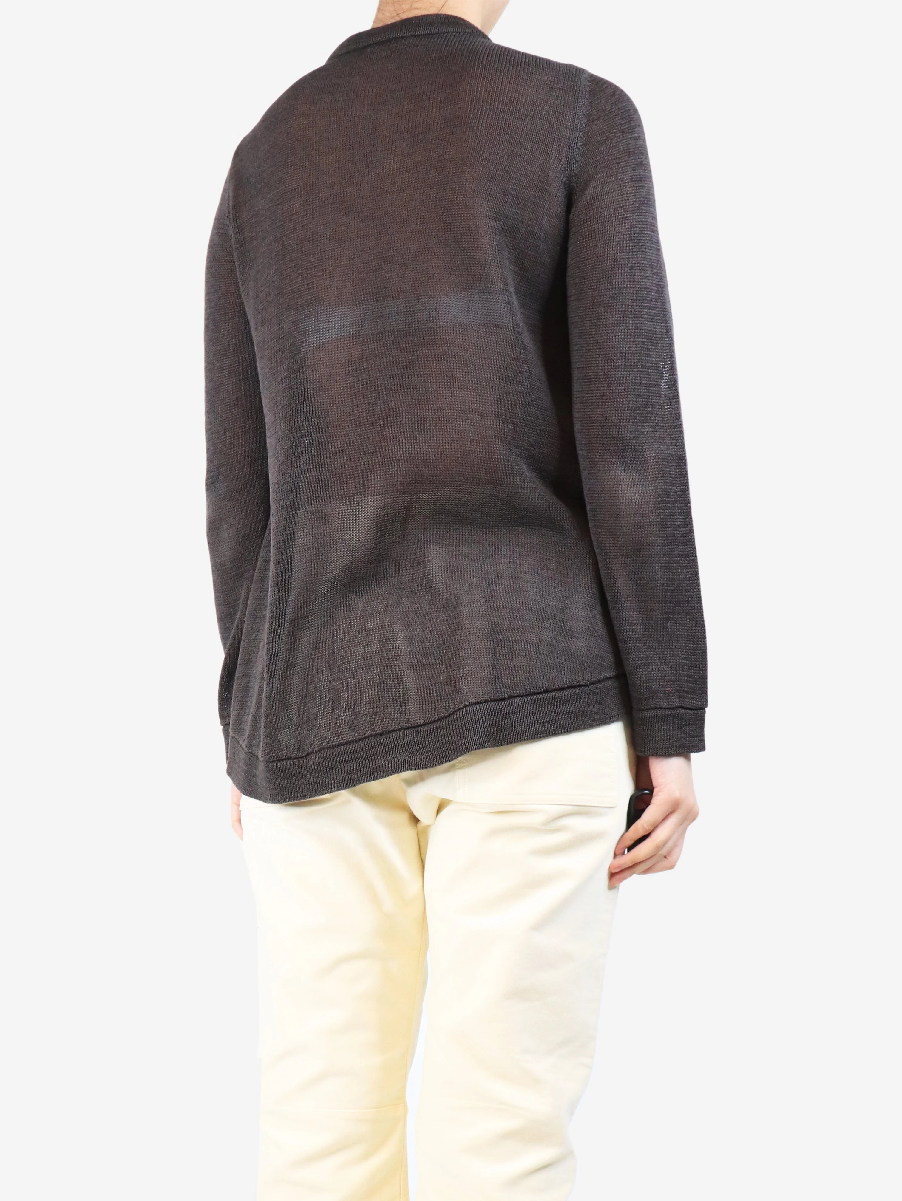 Brown zip cardigan - size M - Image 2