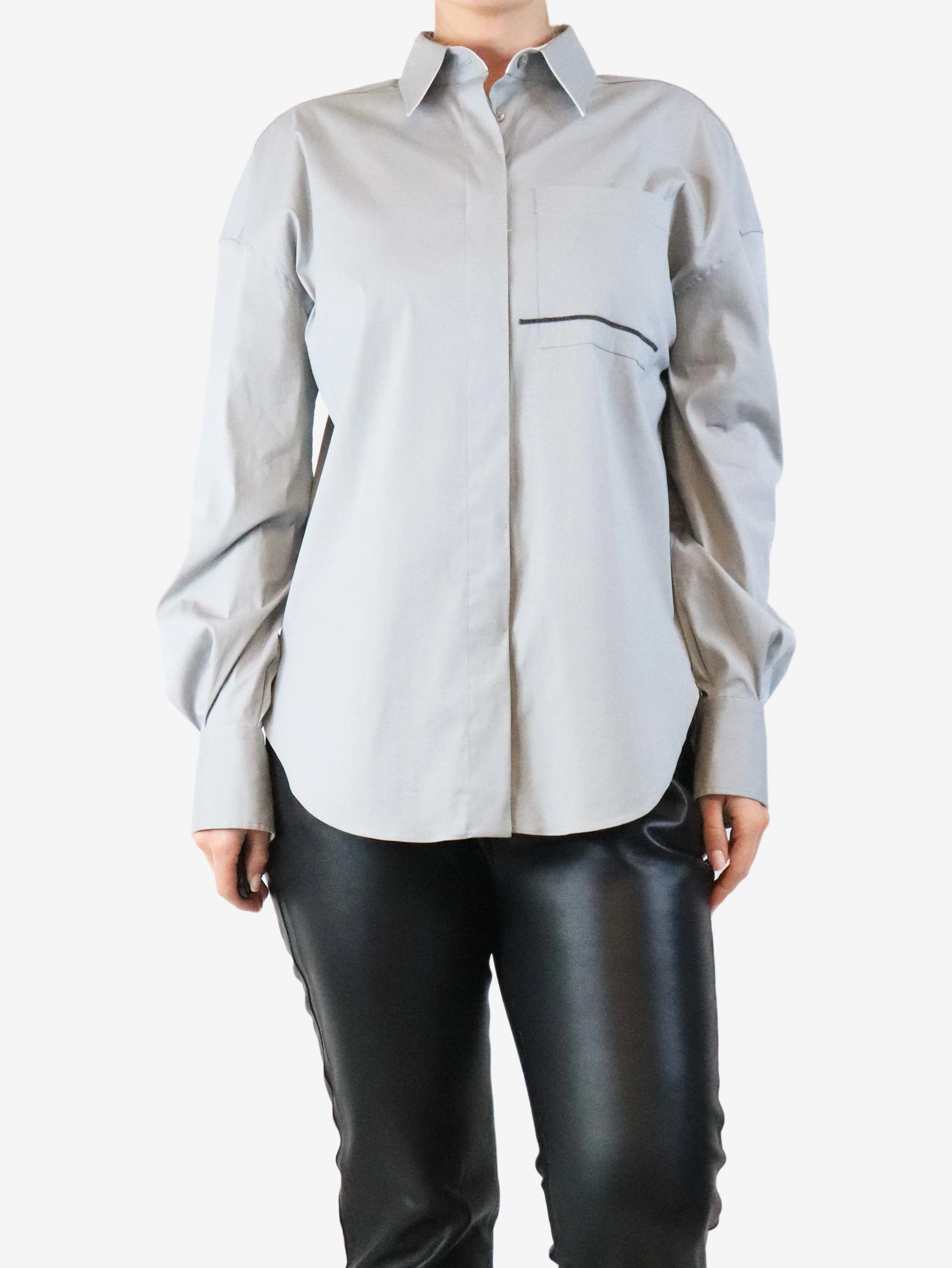 Grey cotton pocket shirt - size M