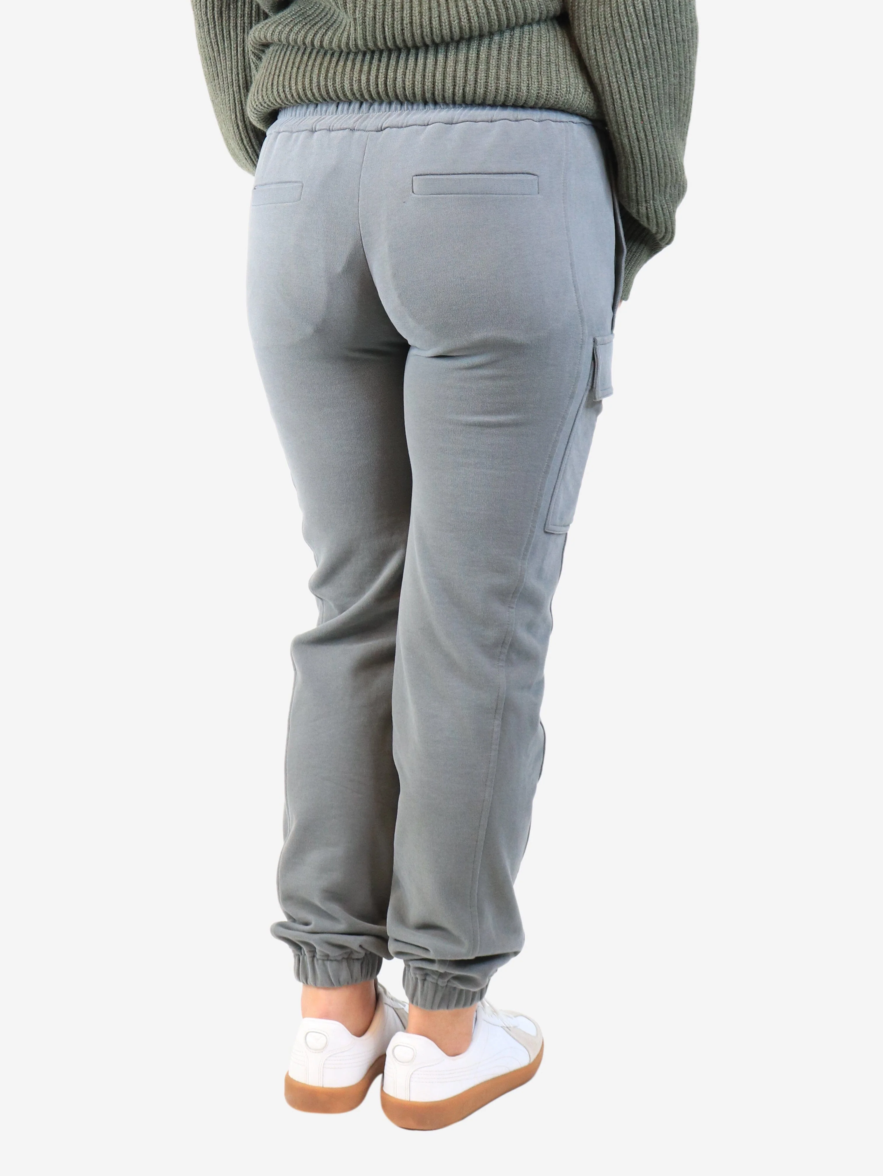 Grey cuffed cargo joggers - size S - Image 3