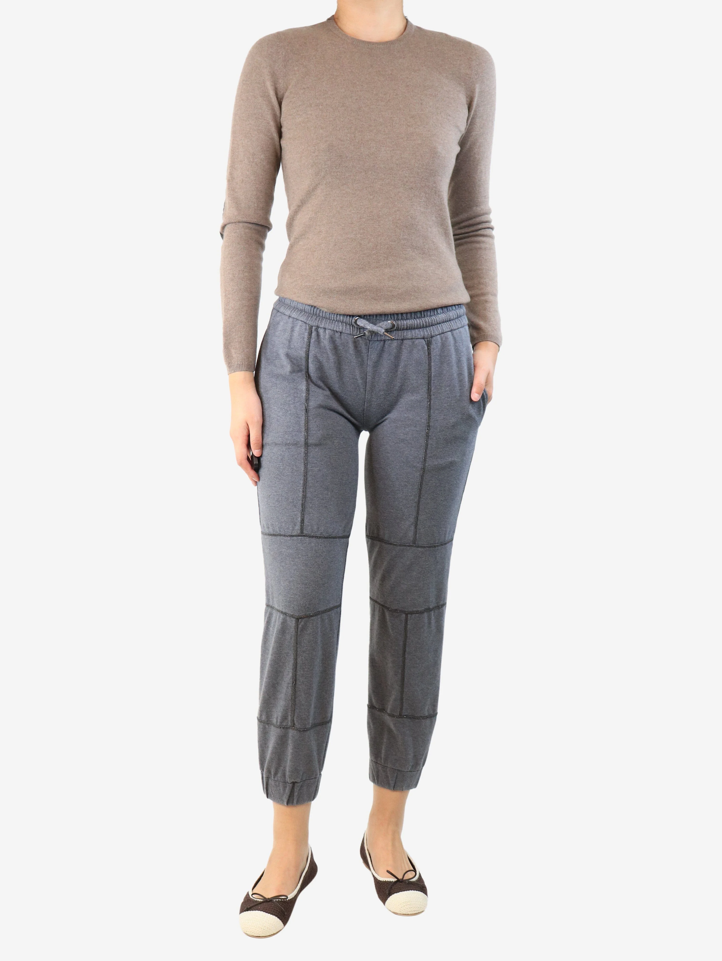 Grey trackpants with beaded detail - size XS - Image 2
