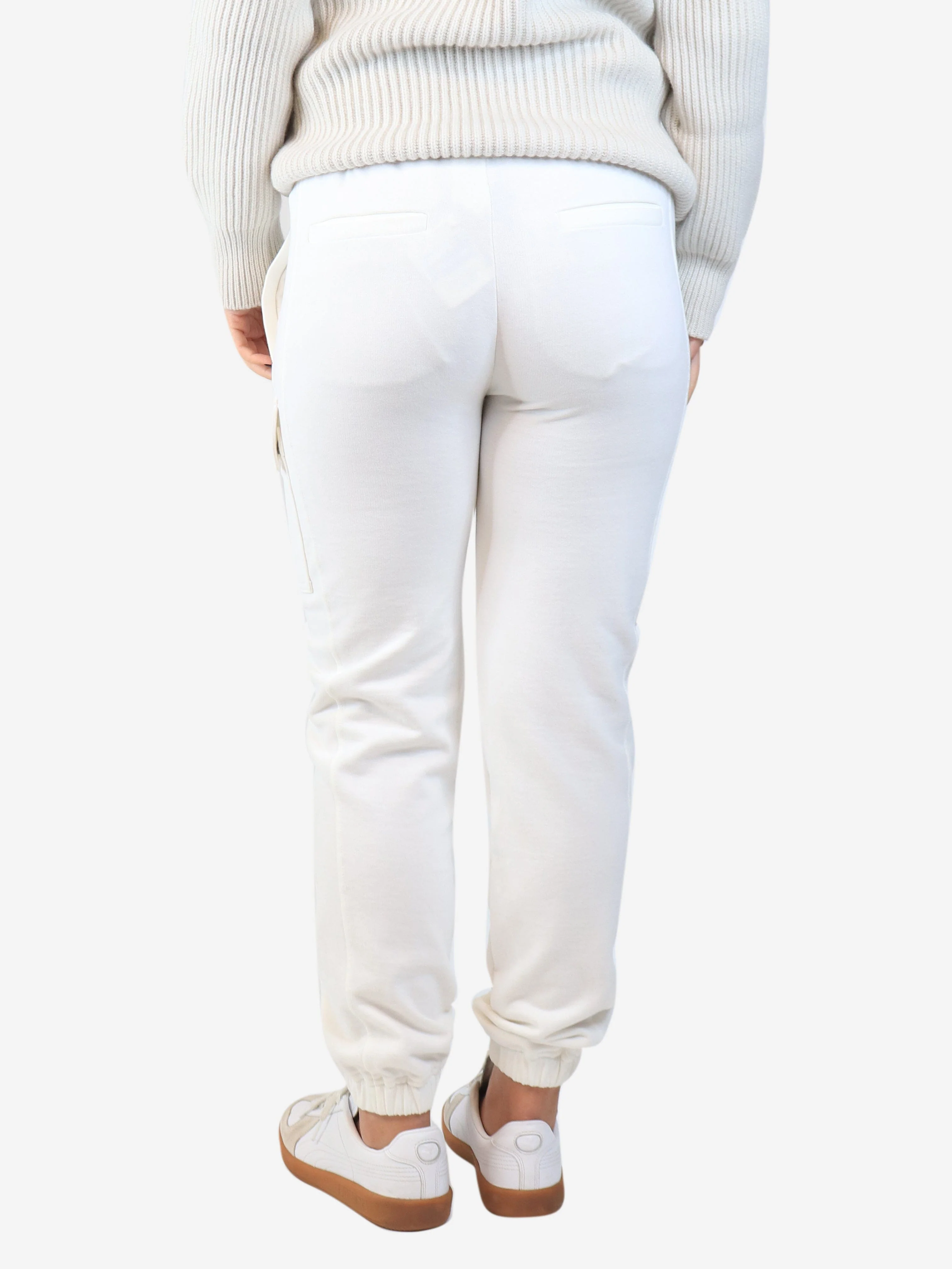 White cuffed cargo joggers - size S - Image 3