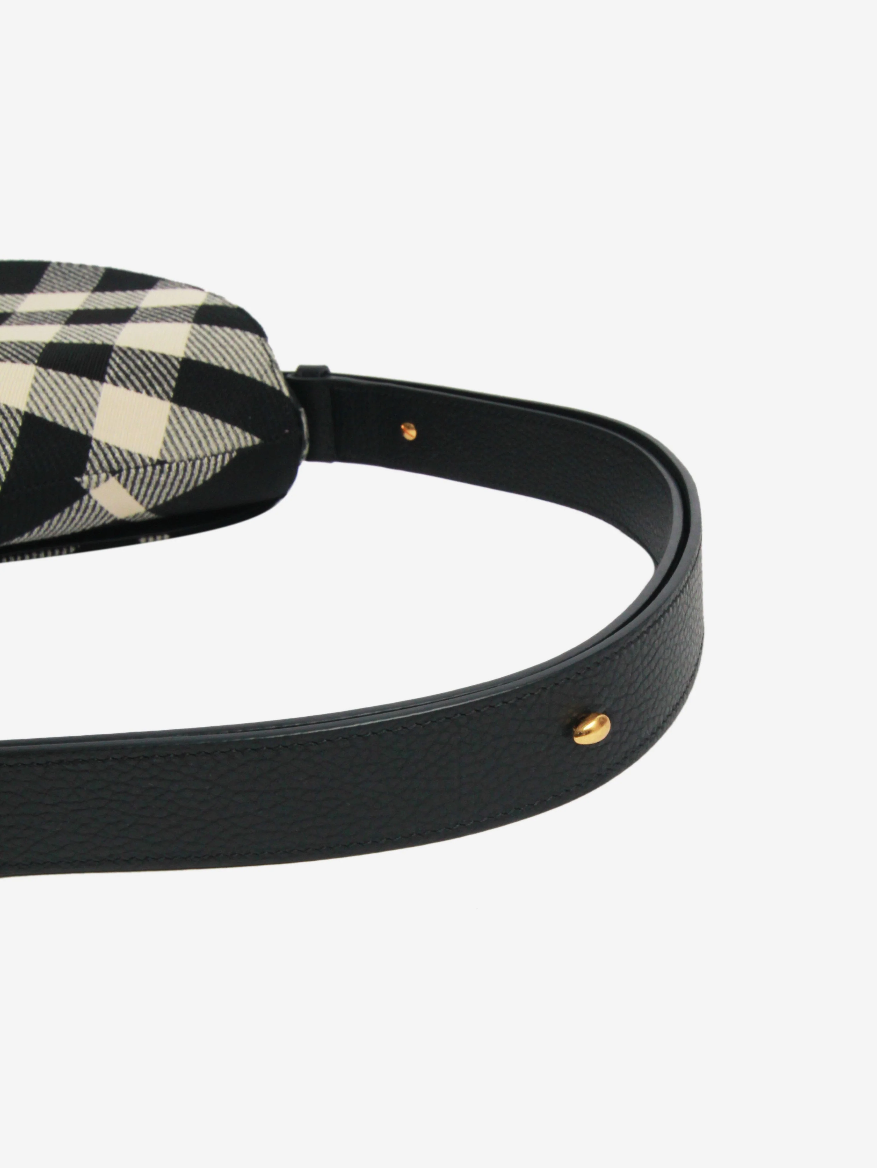 Black jacquard-woven check shoulder bag - Image 5