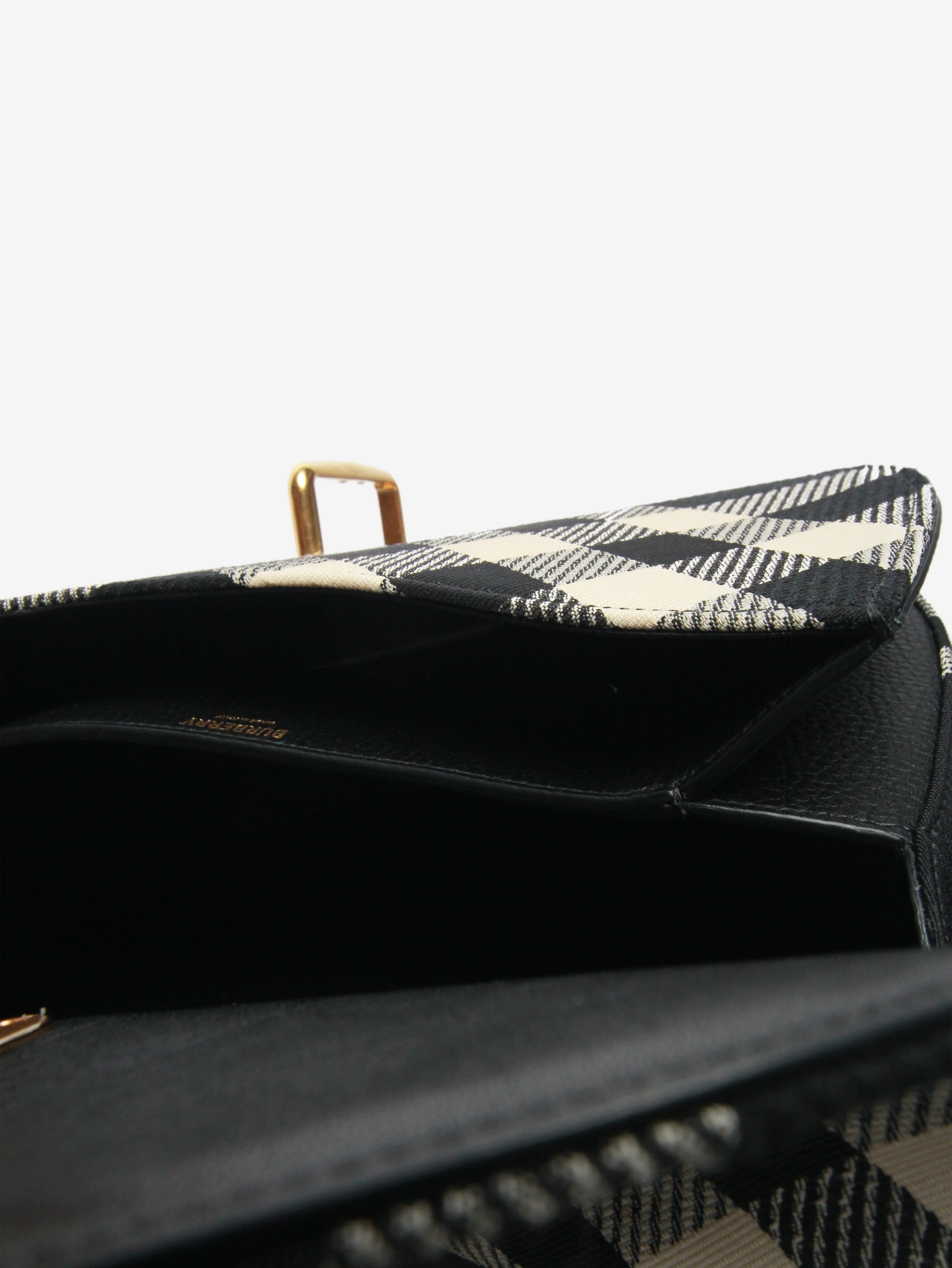 Black jacquard-woven check shoulder bag - Image 7