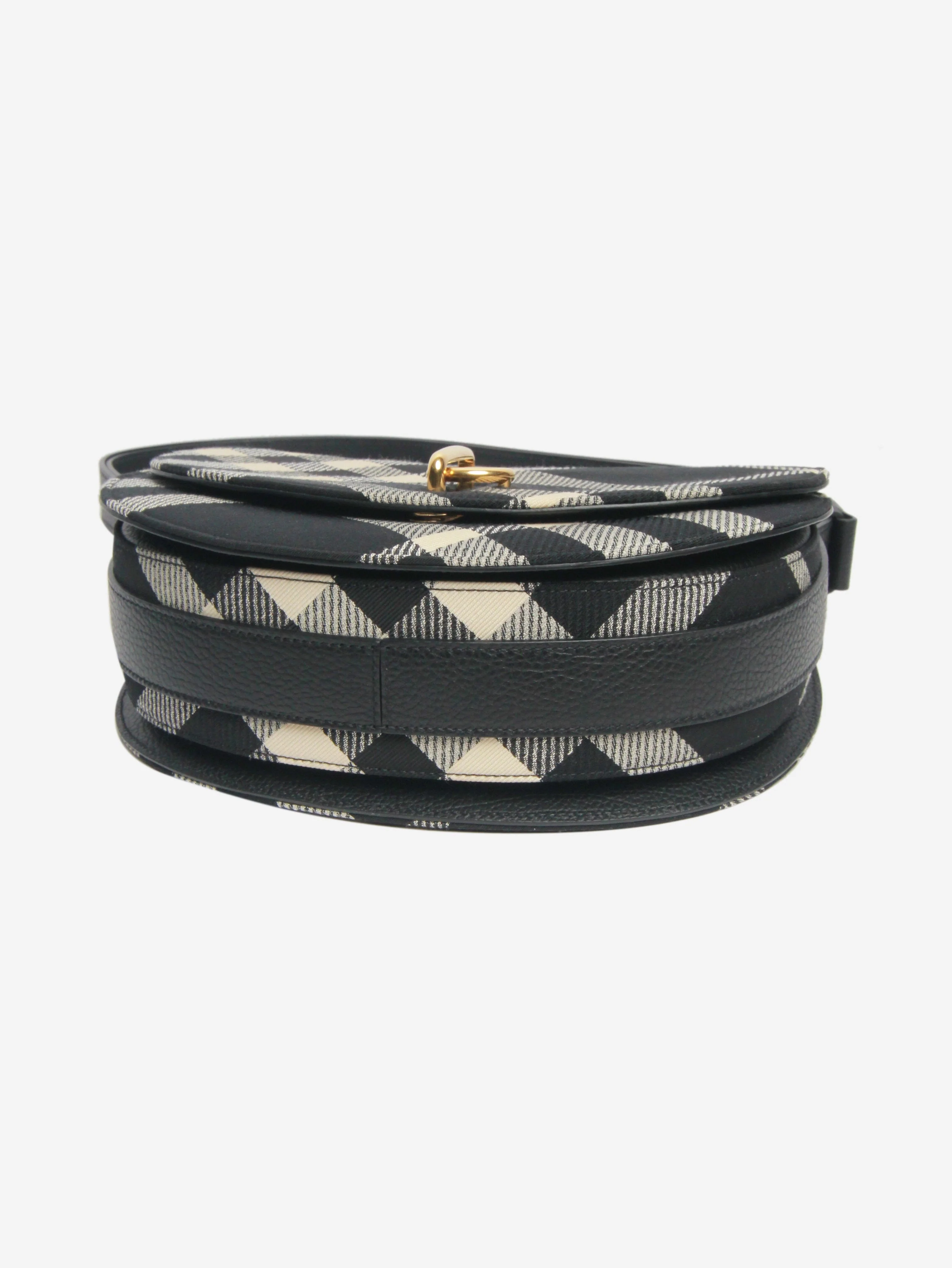 Black jacquard-woven check shoulder bag - Image 8