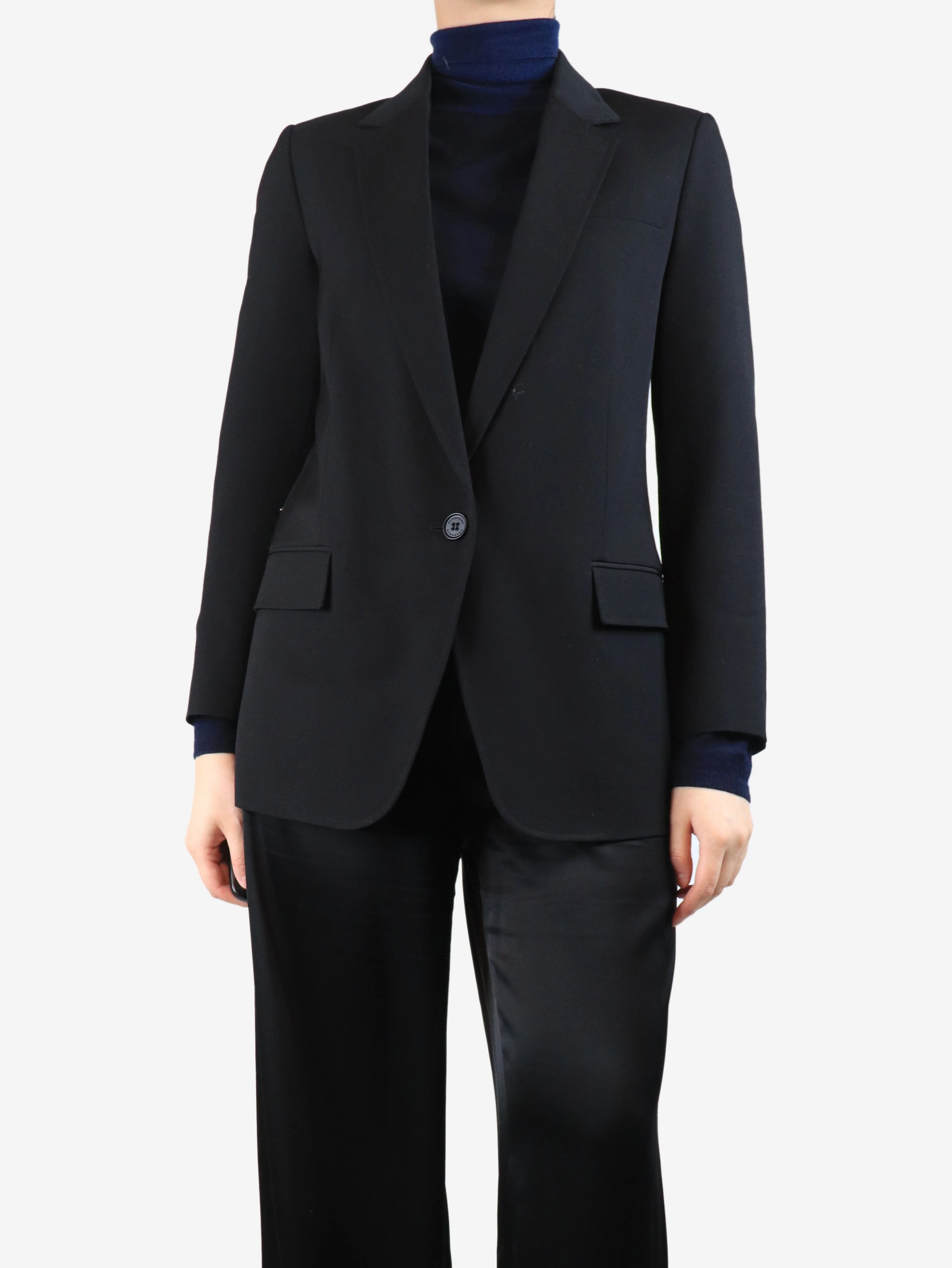 Burberry Black single-breasted blazer - size UK 8