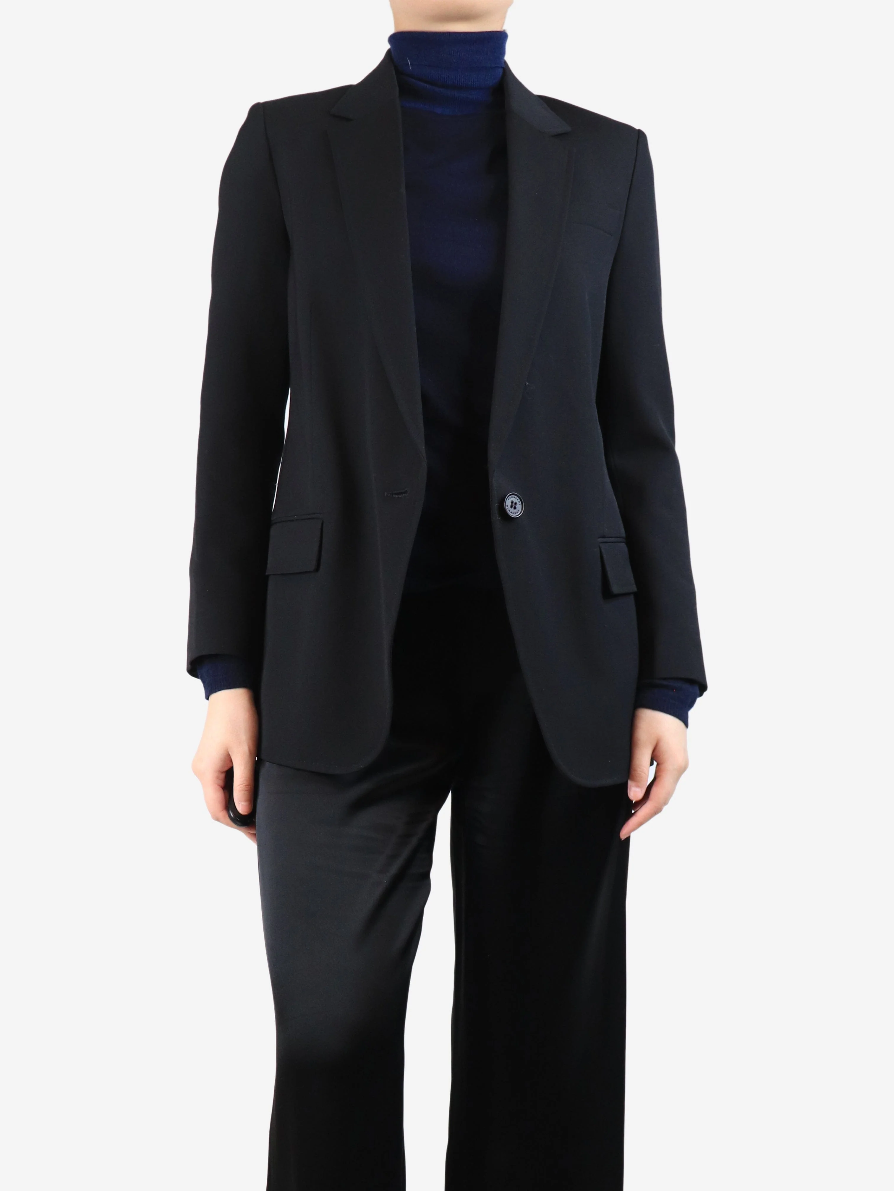Burberry Black single-breasted blazer - size UK 8 - Image 3