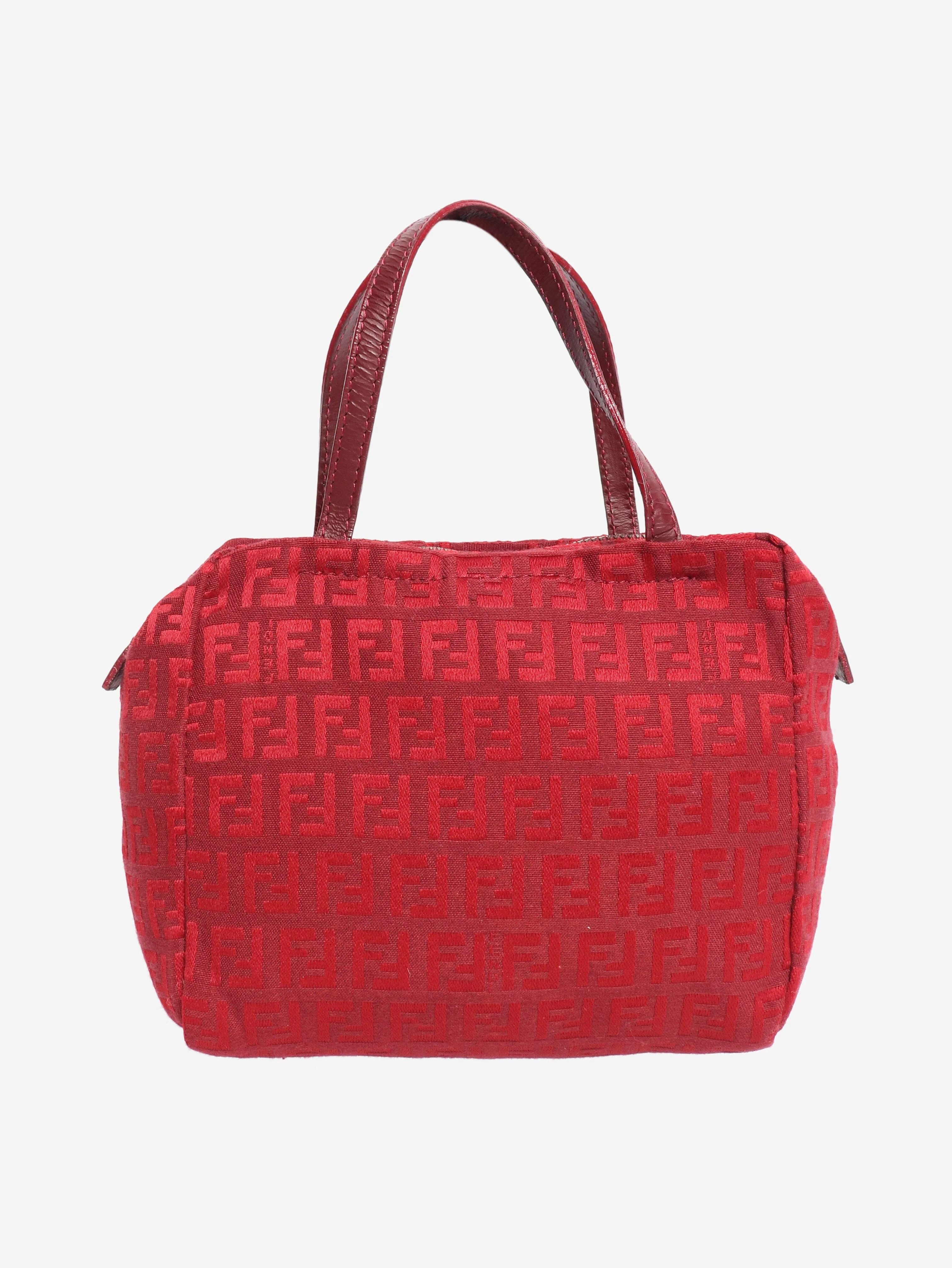 Burgundy FF Monogram mini pouch