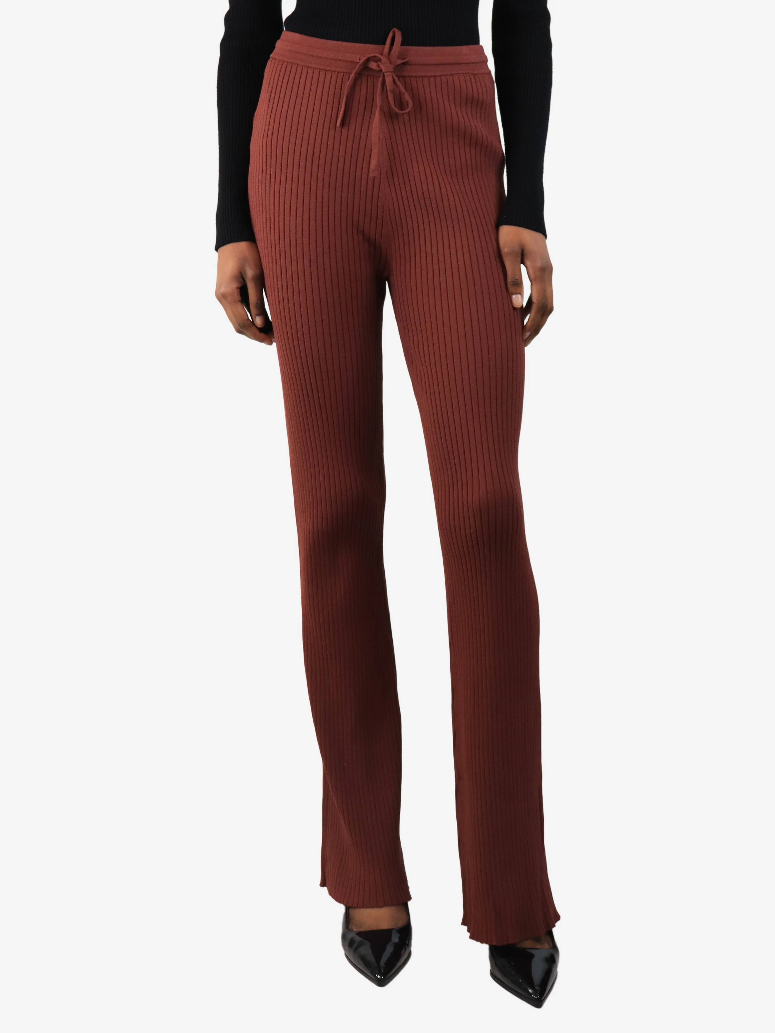Burnt sienna ribbed Trousers - size S