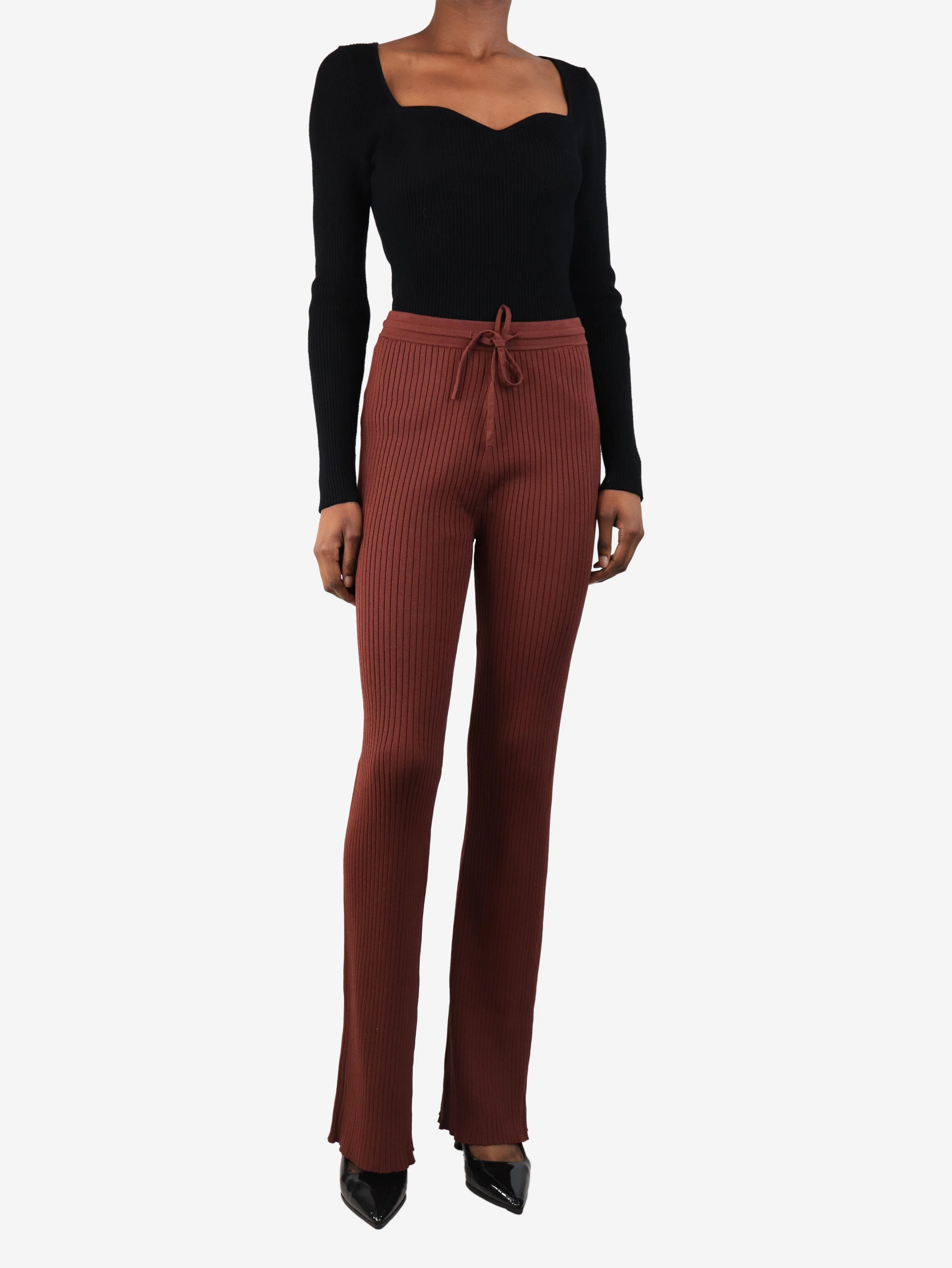 Burnt sienna ribbed Trousers - size S - Image 2