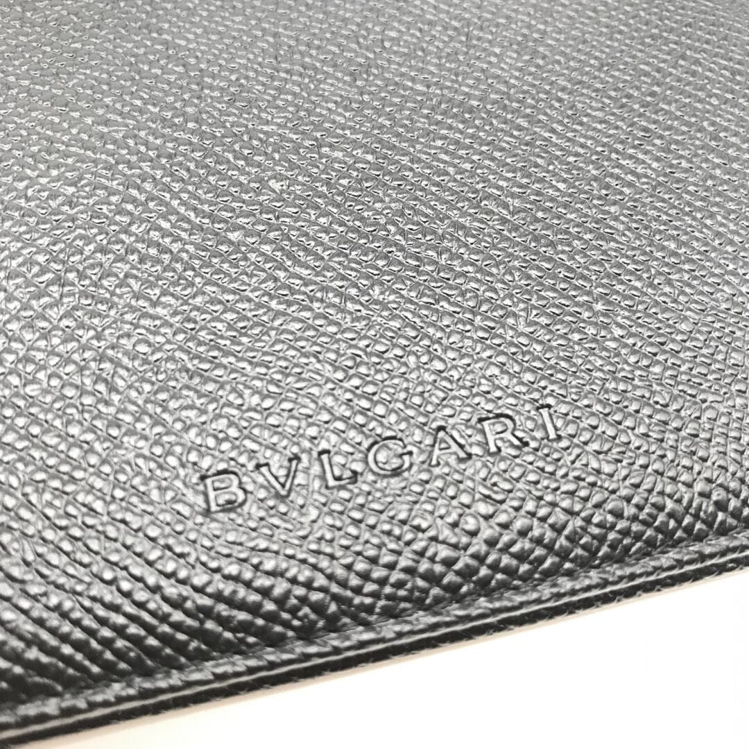 Black grained leather 2 folds wallet - Image 3