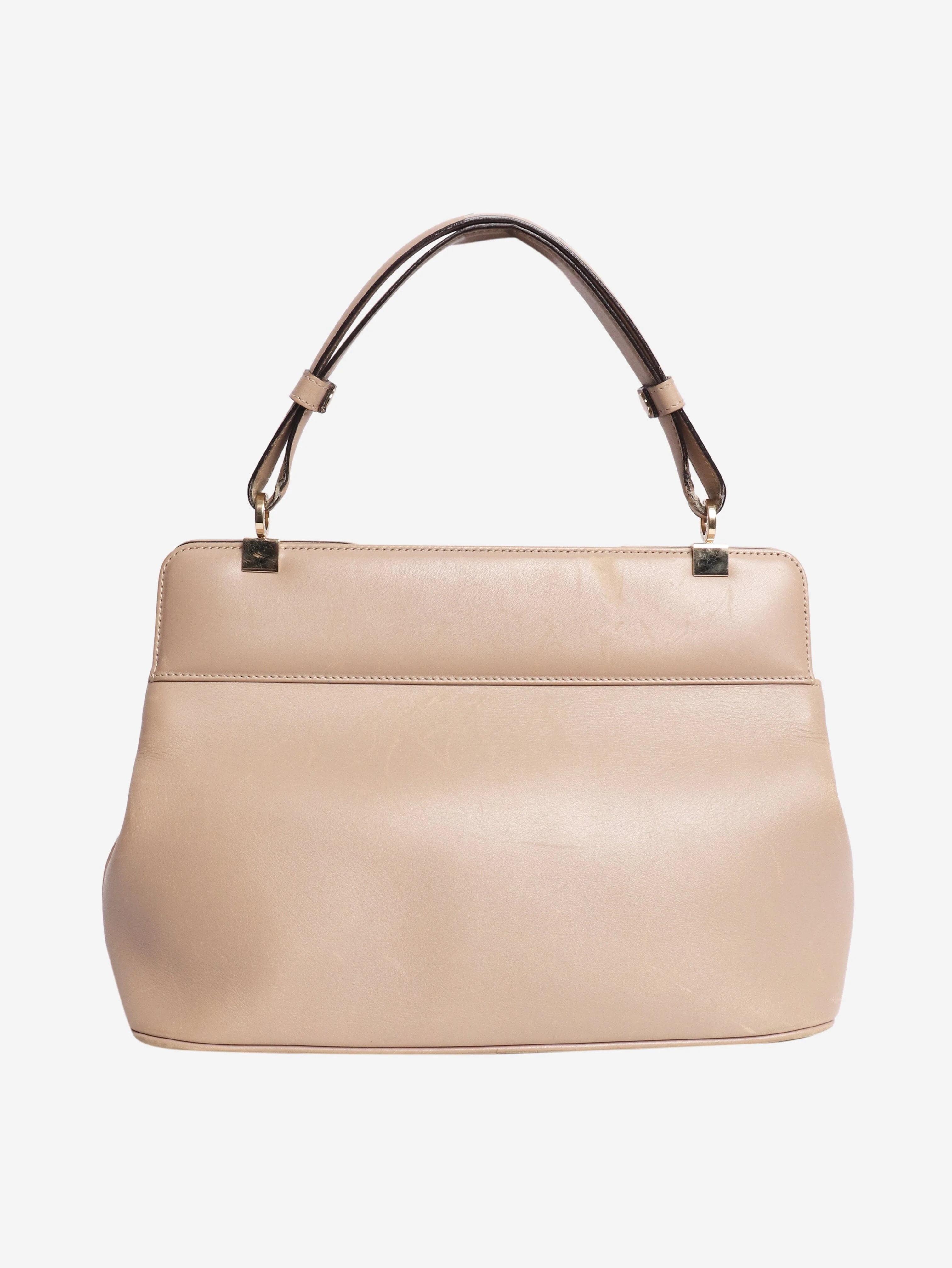 Neutral leather shoulder bag - Image 3