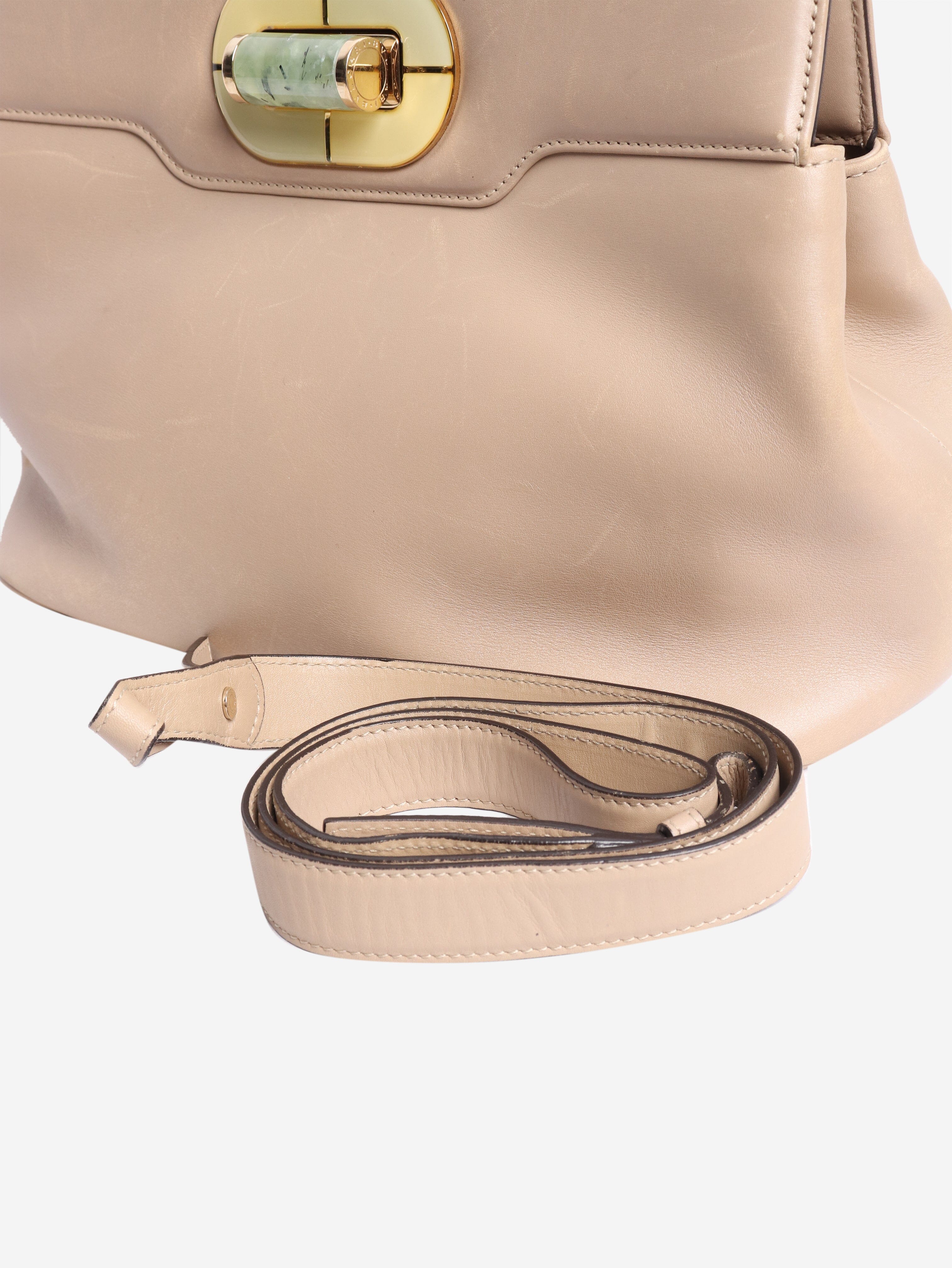 Neutral leather shoulder bag - Image 9