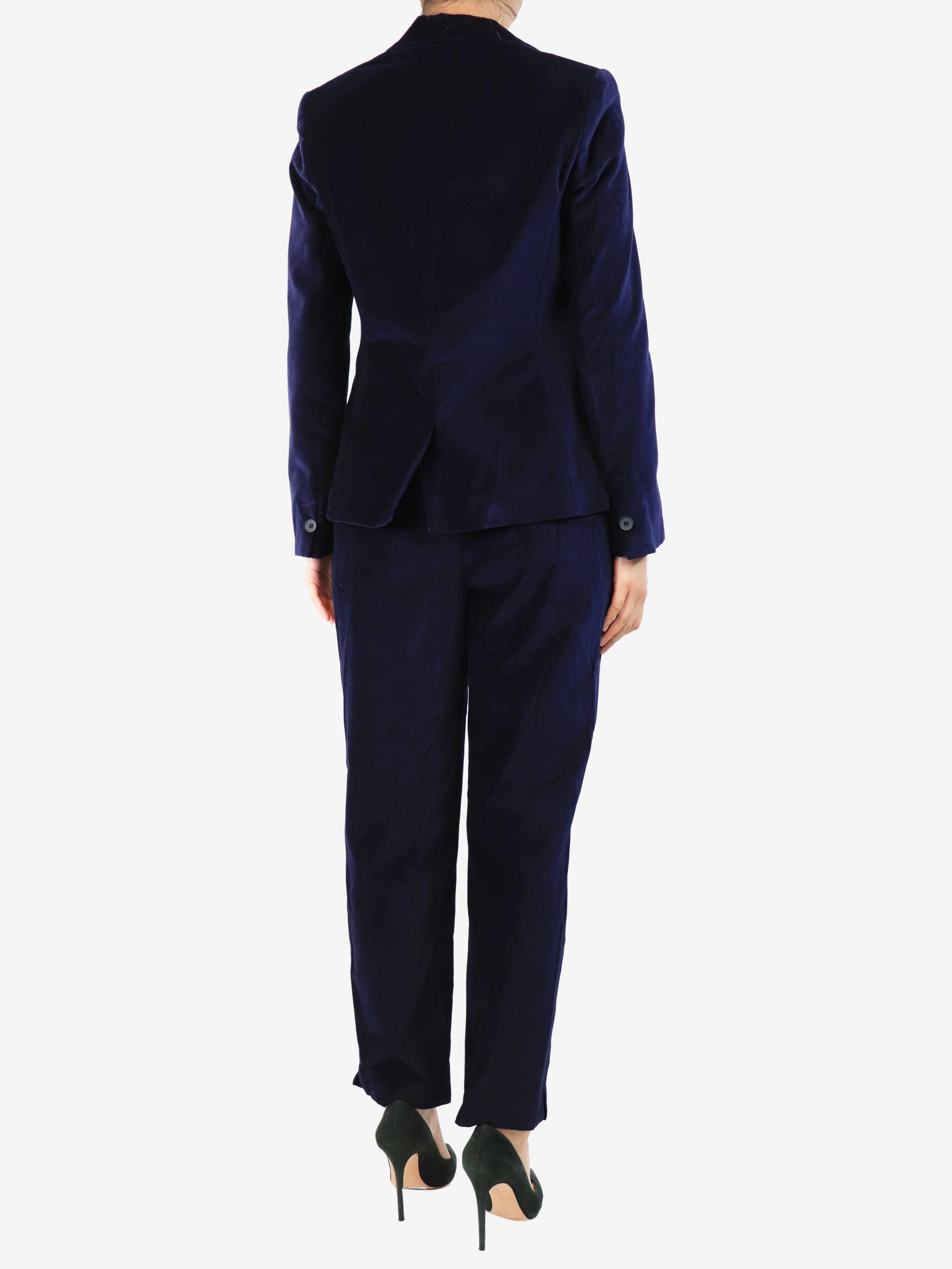 Navy velvet 3-piece suit - size M - Image 3