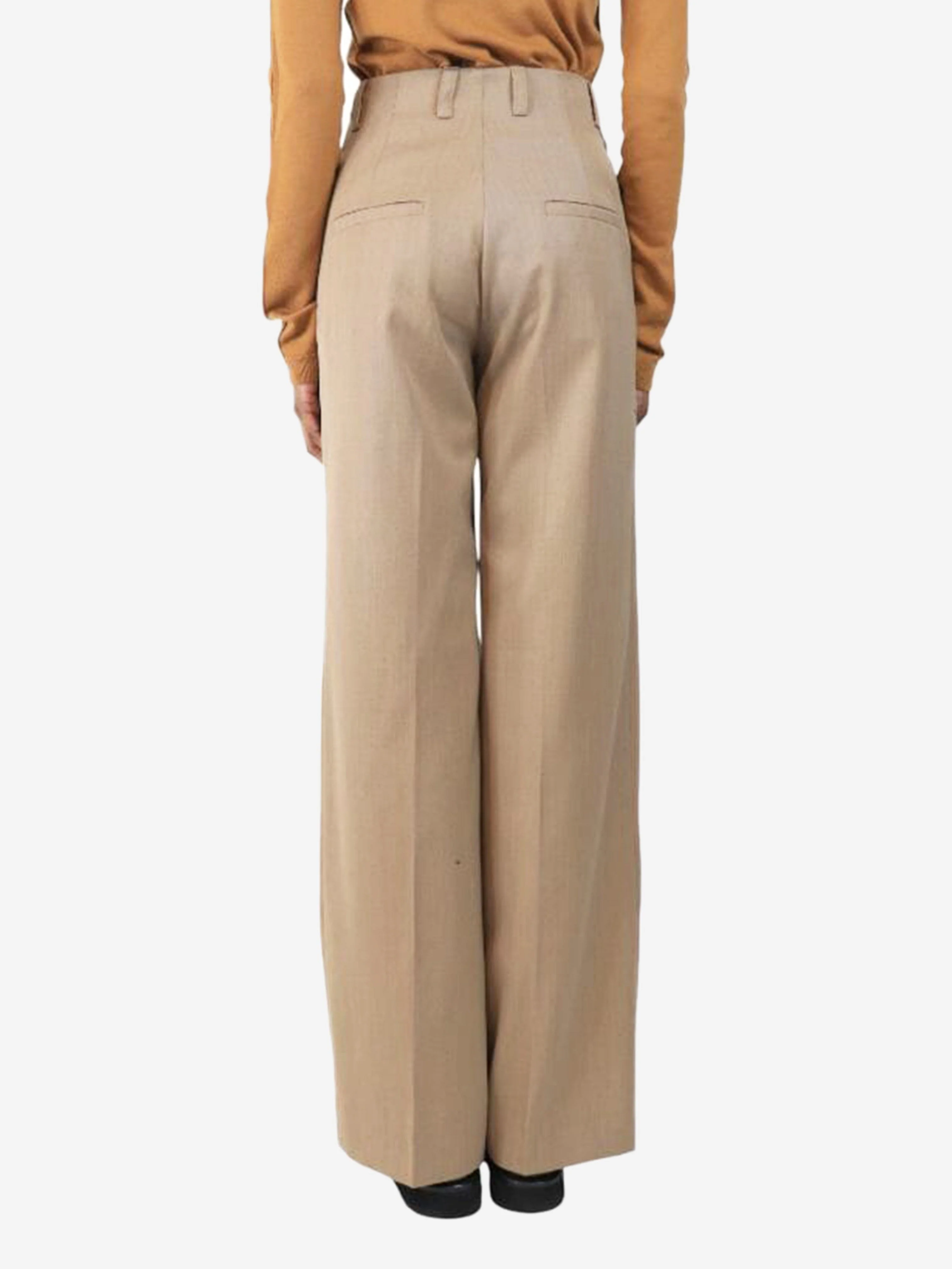 Camel brown Ruth wool trousers - size UK 12 - Image 3