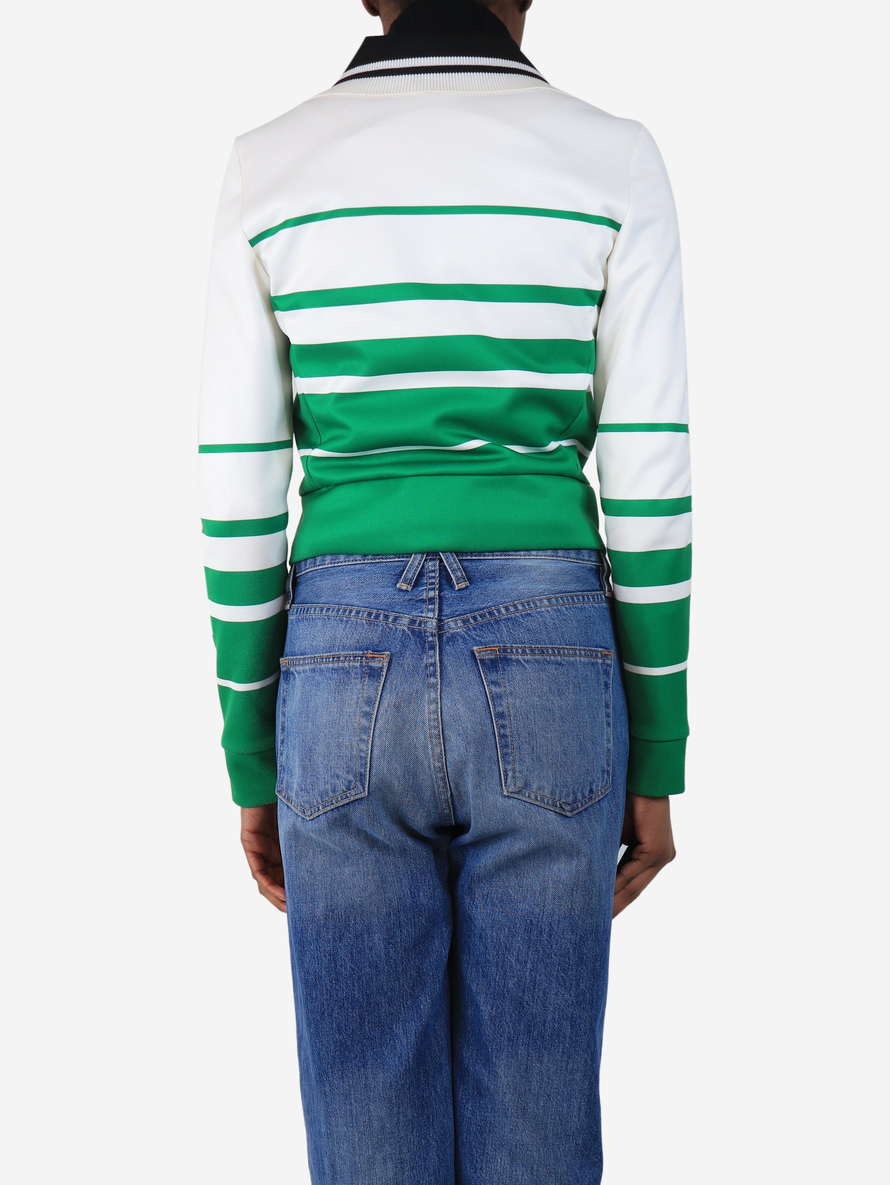 Green cropped stripe jacket - size XS - Image 2