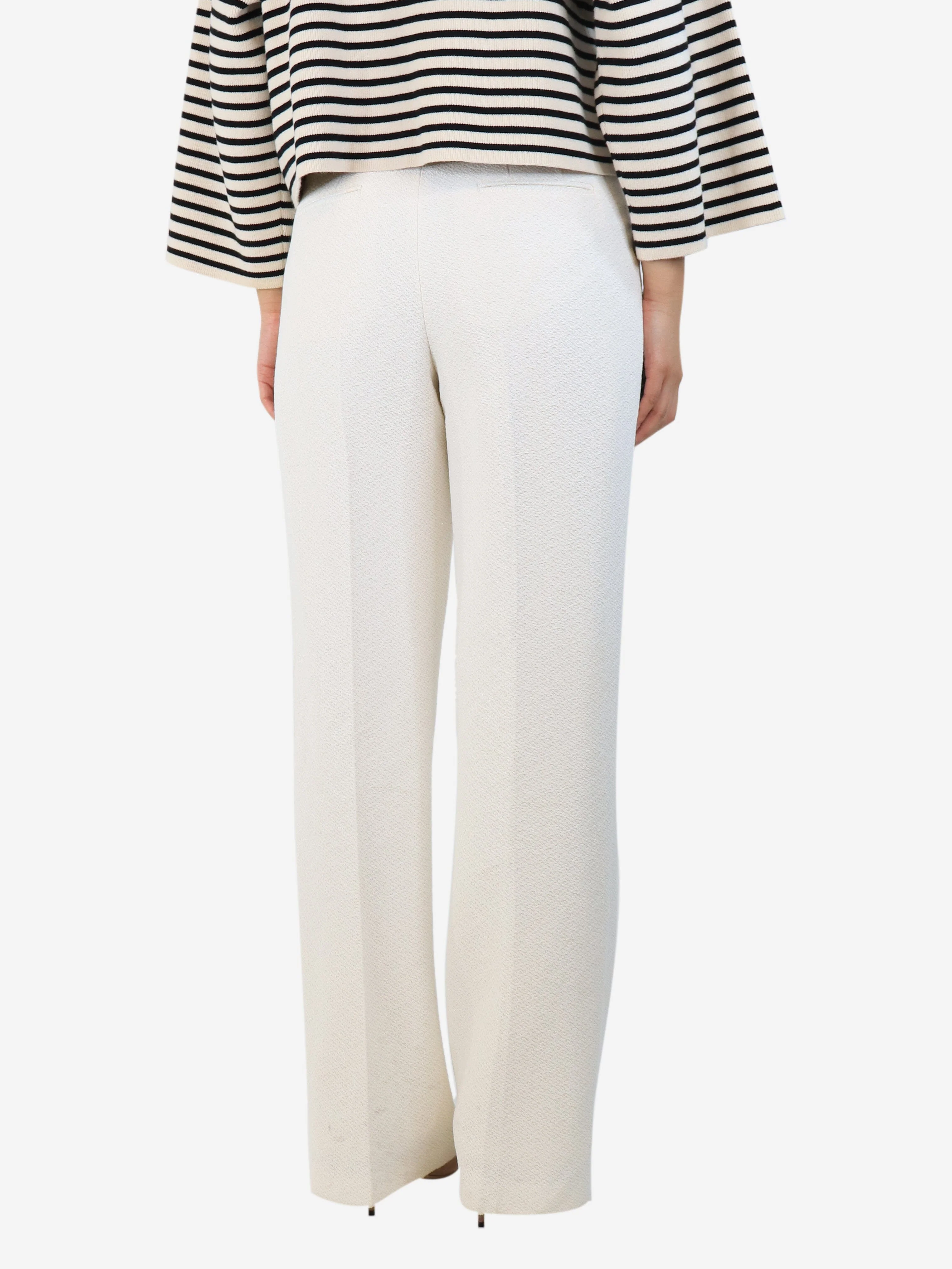 Ivory towelled trousers - size UK 10 - Image 3