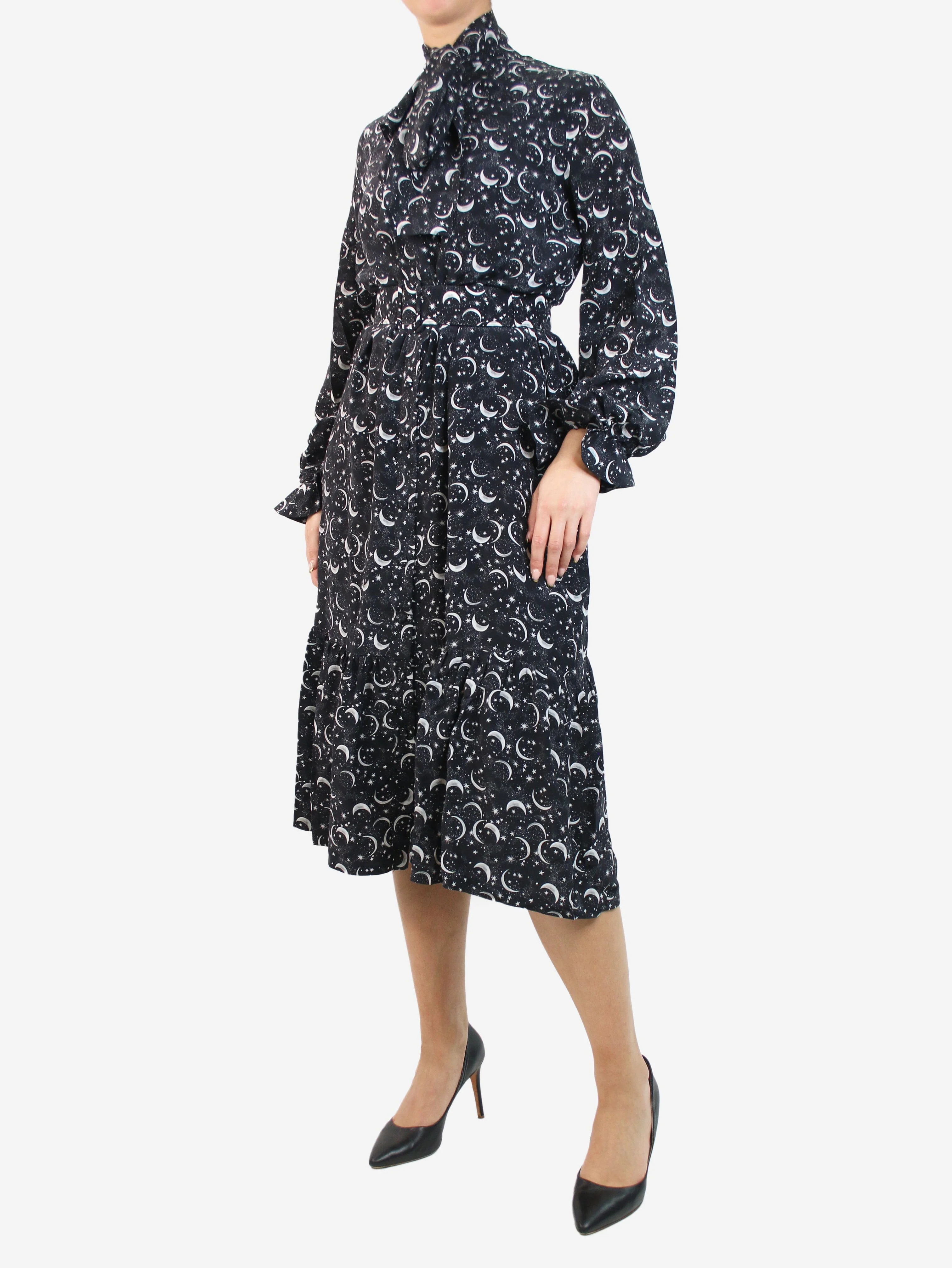 Black star printed midi dress - size S - Image 3