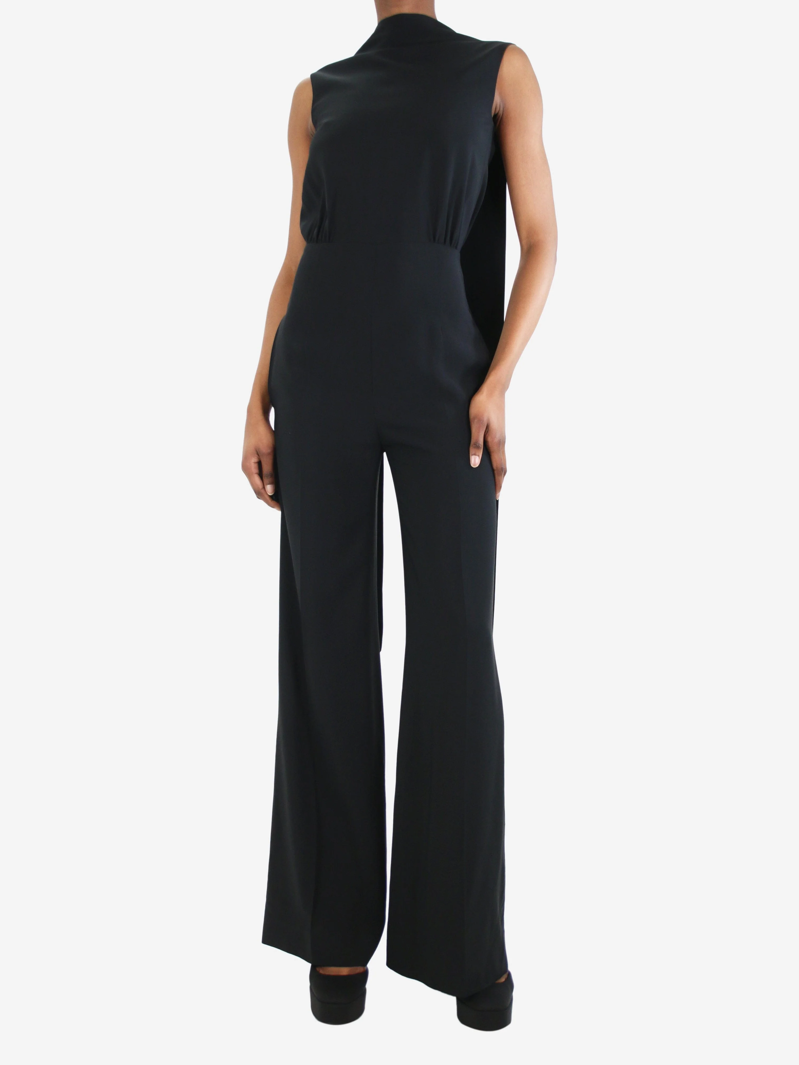 Black tailored pleated jumpsuit - size FR 36