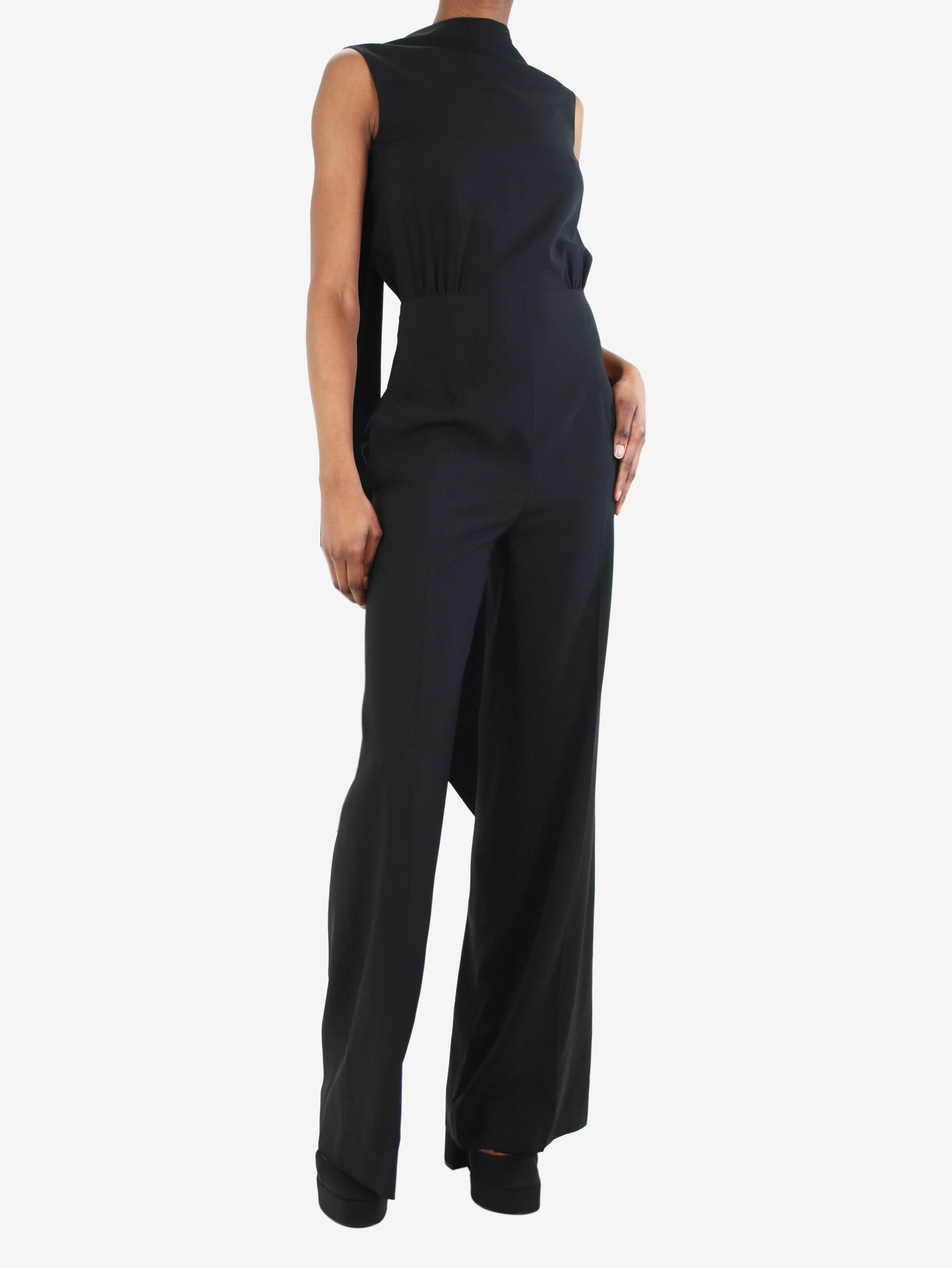Black tailored pleated jumpsuit - size FR 36 - Image 3
