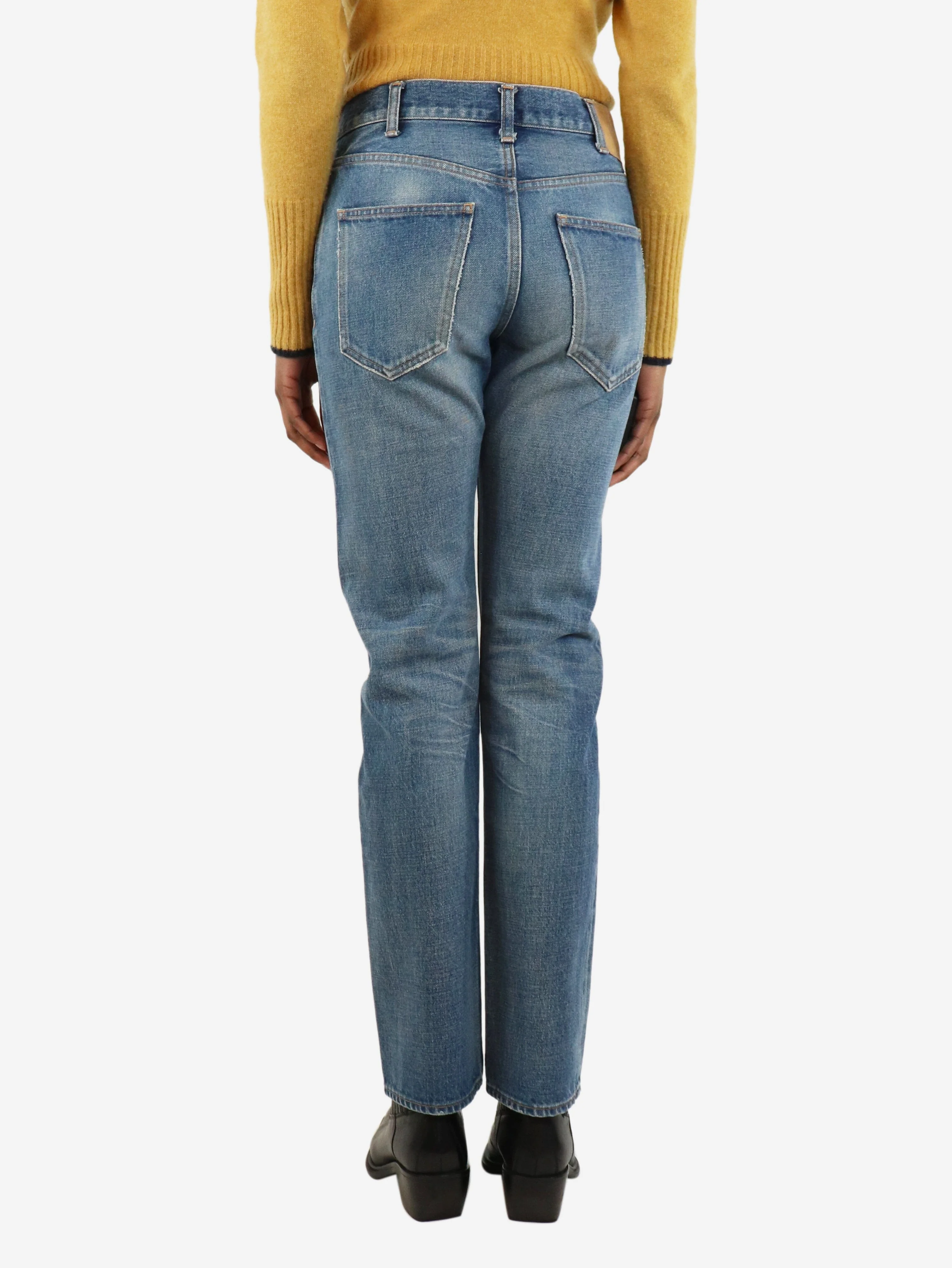 Blue straight-leg jeans - size UK 6 - Image 3