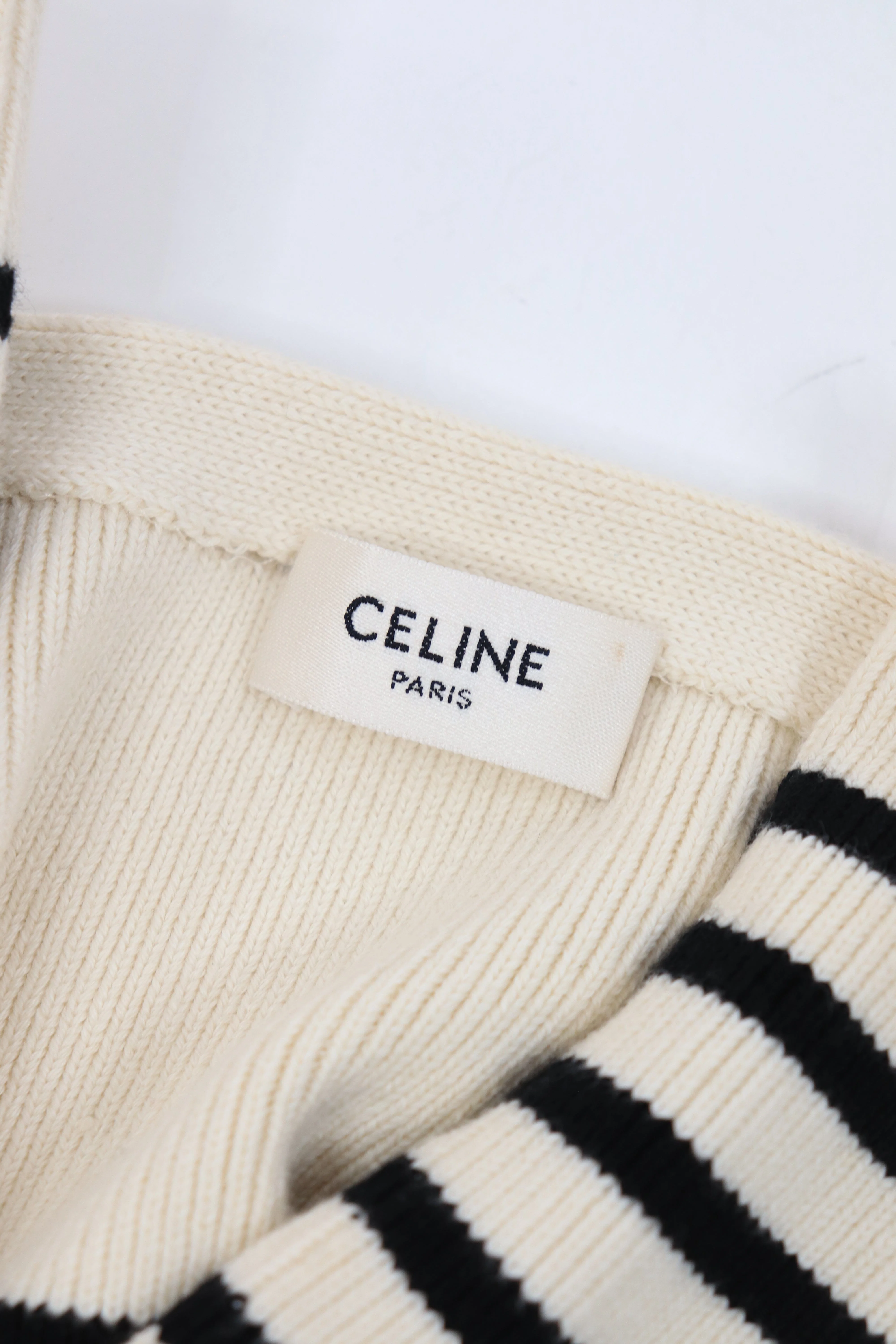 Cream and black Breton striped jumper - size S - Image 4