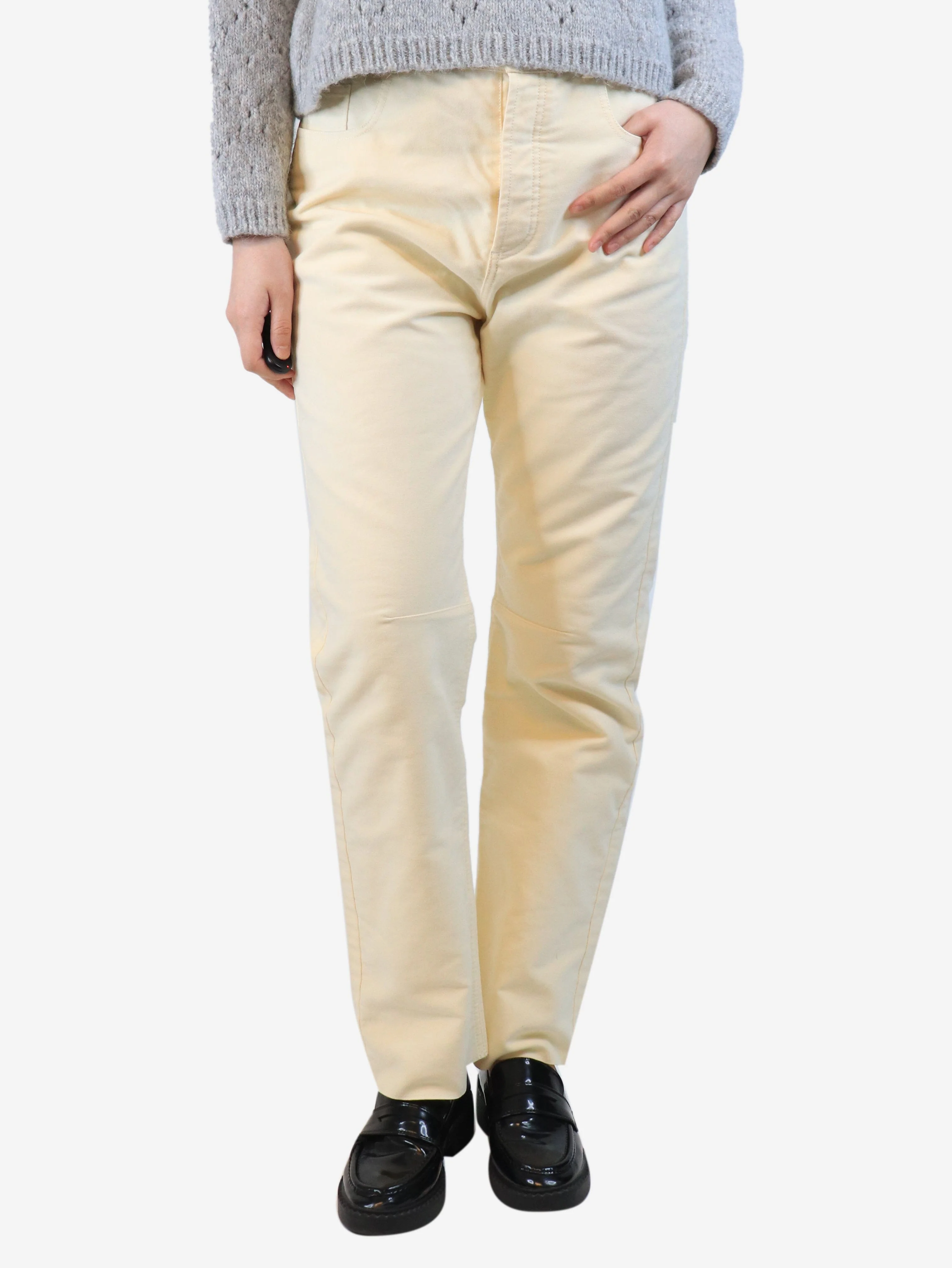 Cream moleskin jeans - size UK 12