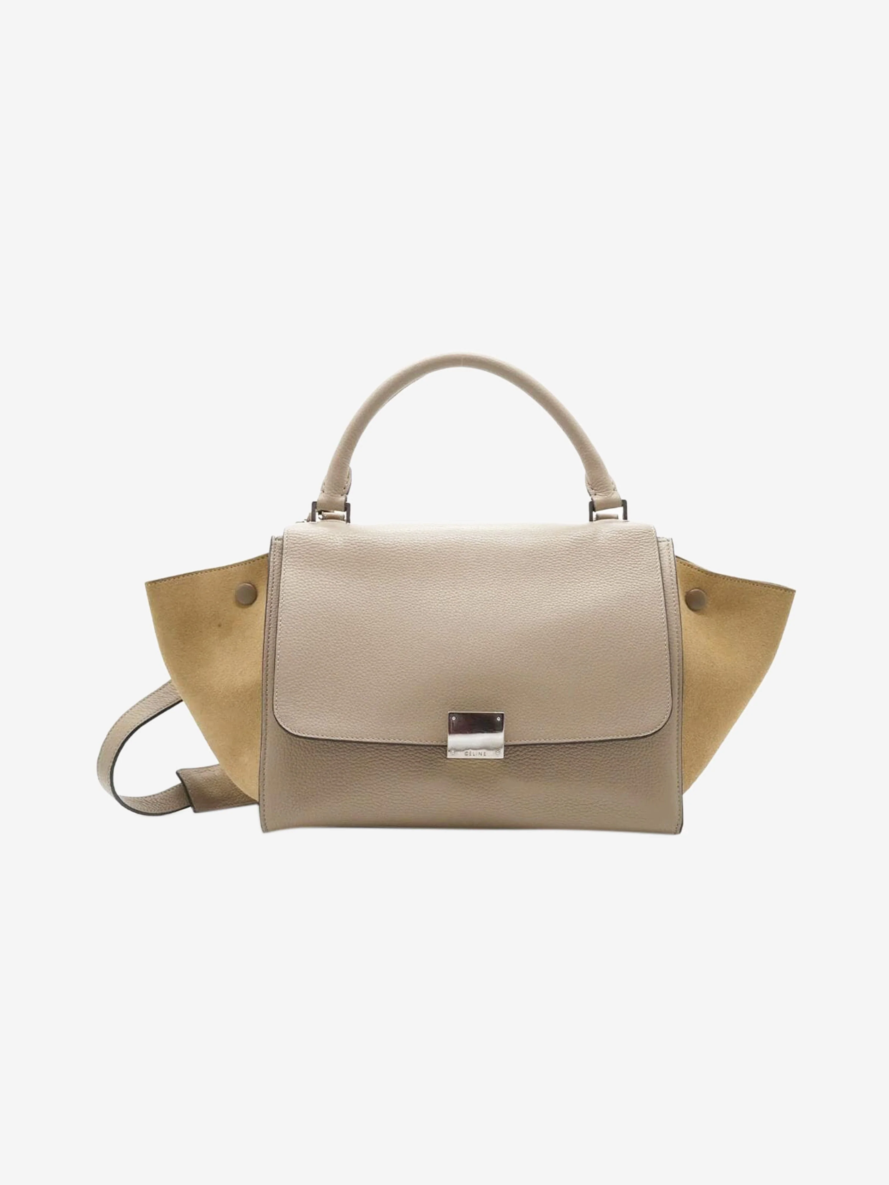 Neutral Trapeze leather and suede 2way bag