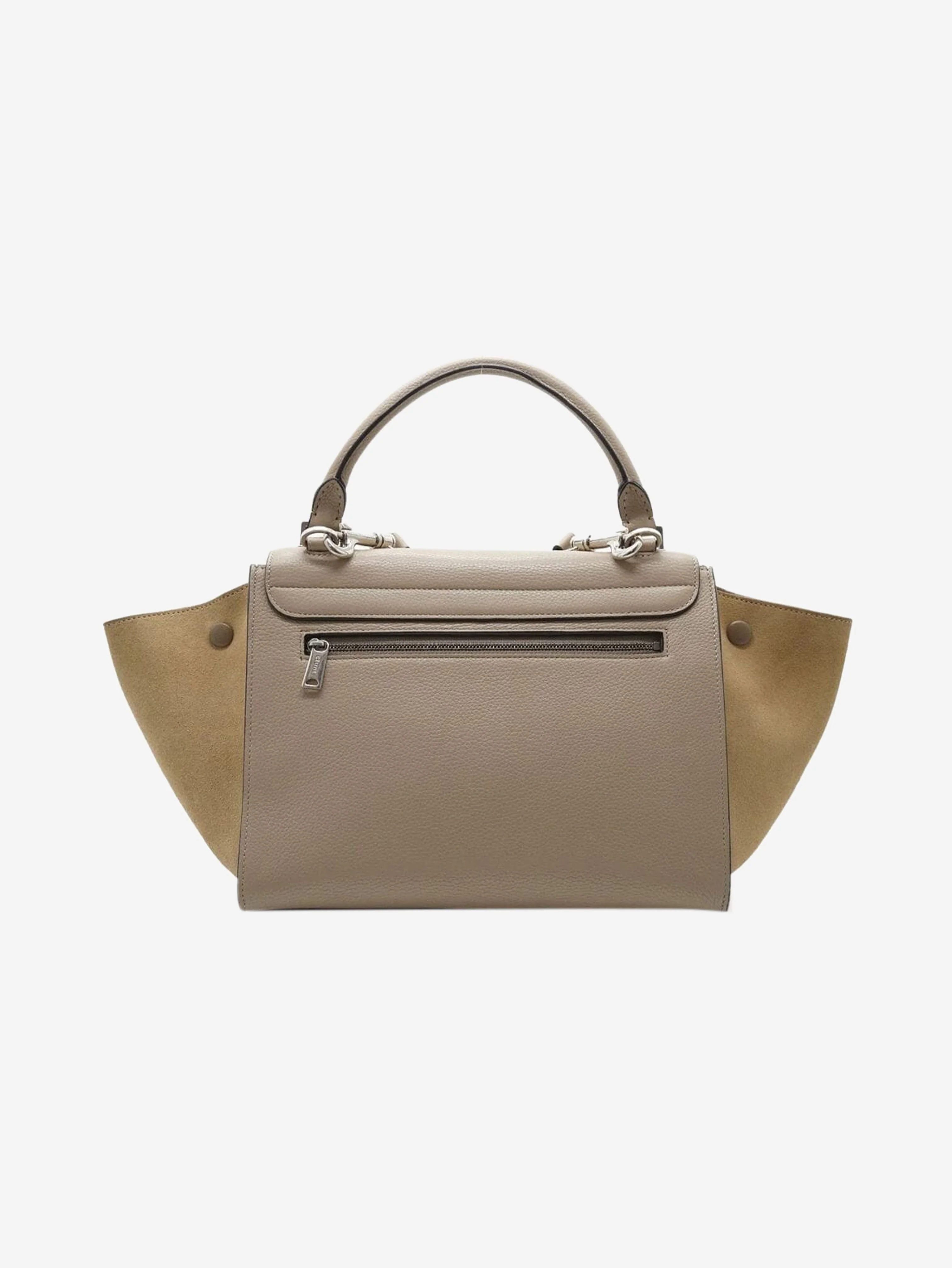 Neutral Trapeze leather and suede 2way bag - Image 3