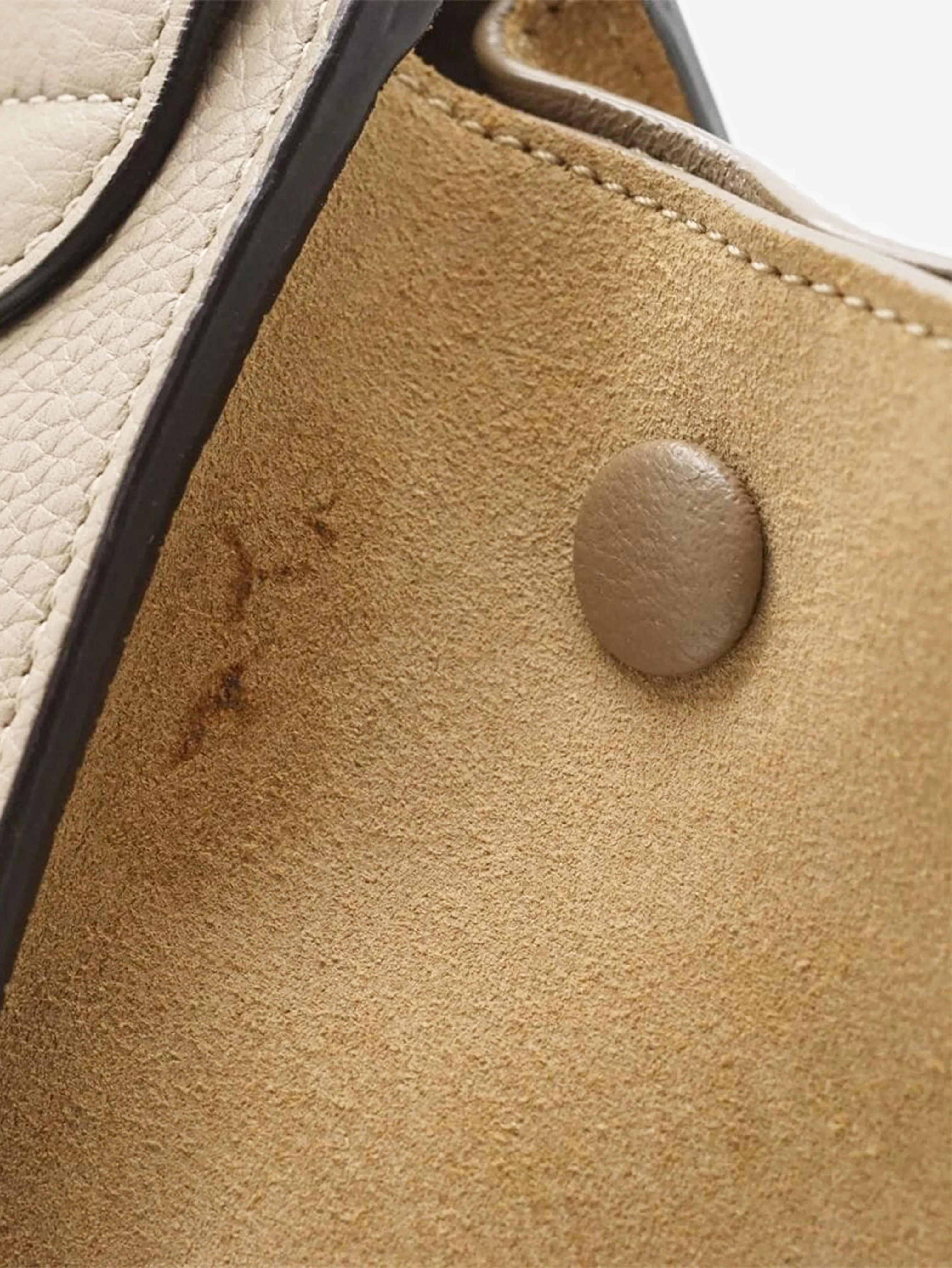Neutral Trapeze leather and suede 2way bag - Image 6