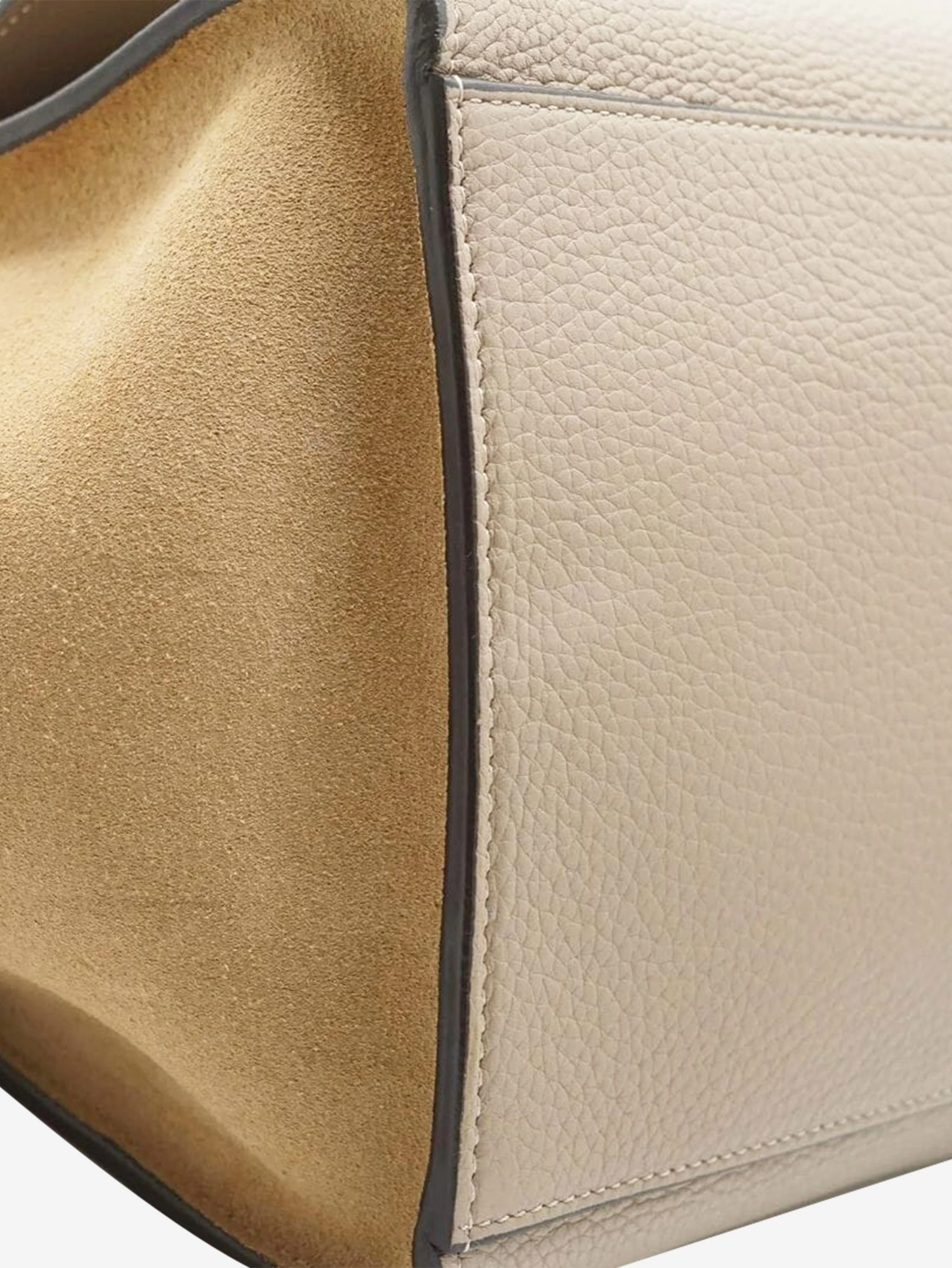 Neutral Trapeze leather and suede 2way bag - Image 8