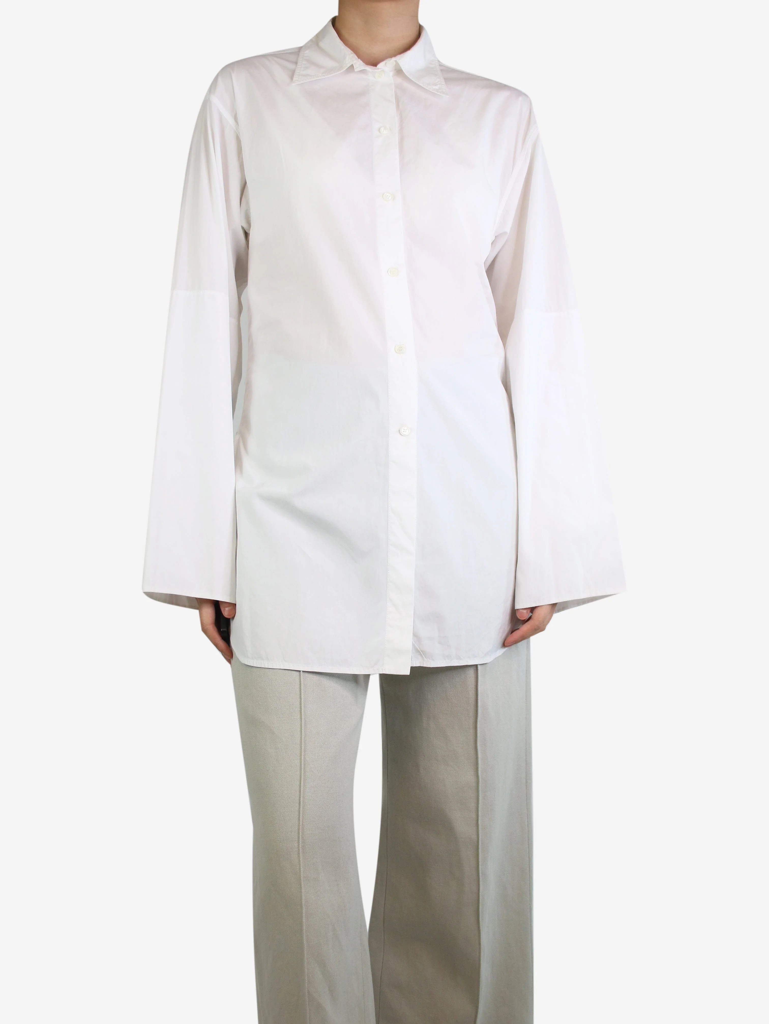 White long button-up shirt - size UK 8 - Image 3