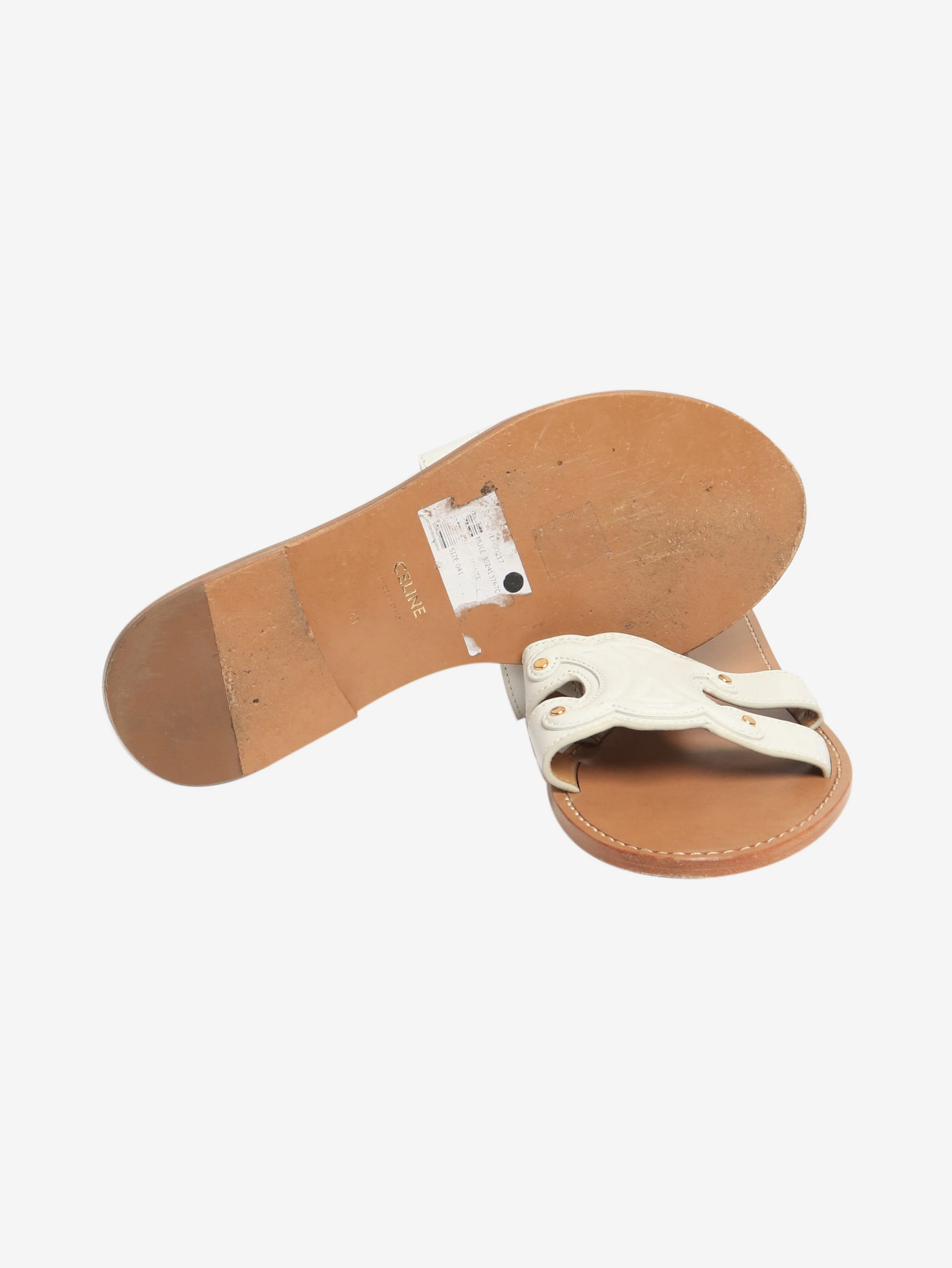White Triomphe leather sandals - size EU 41 - Image 6