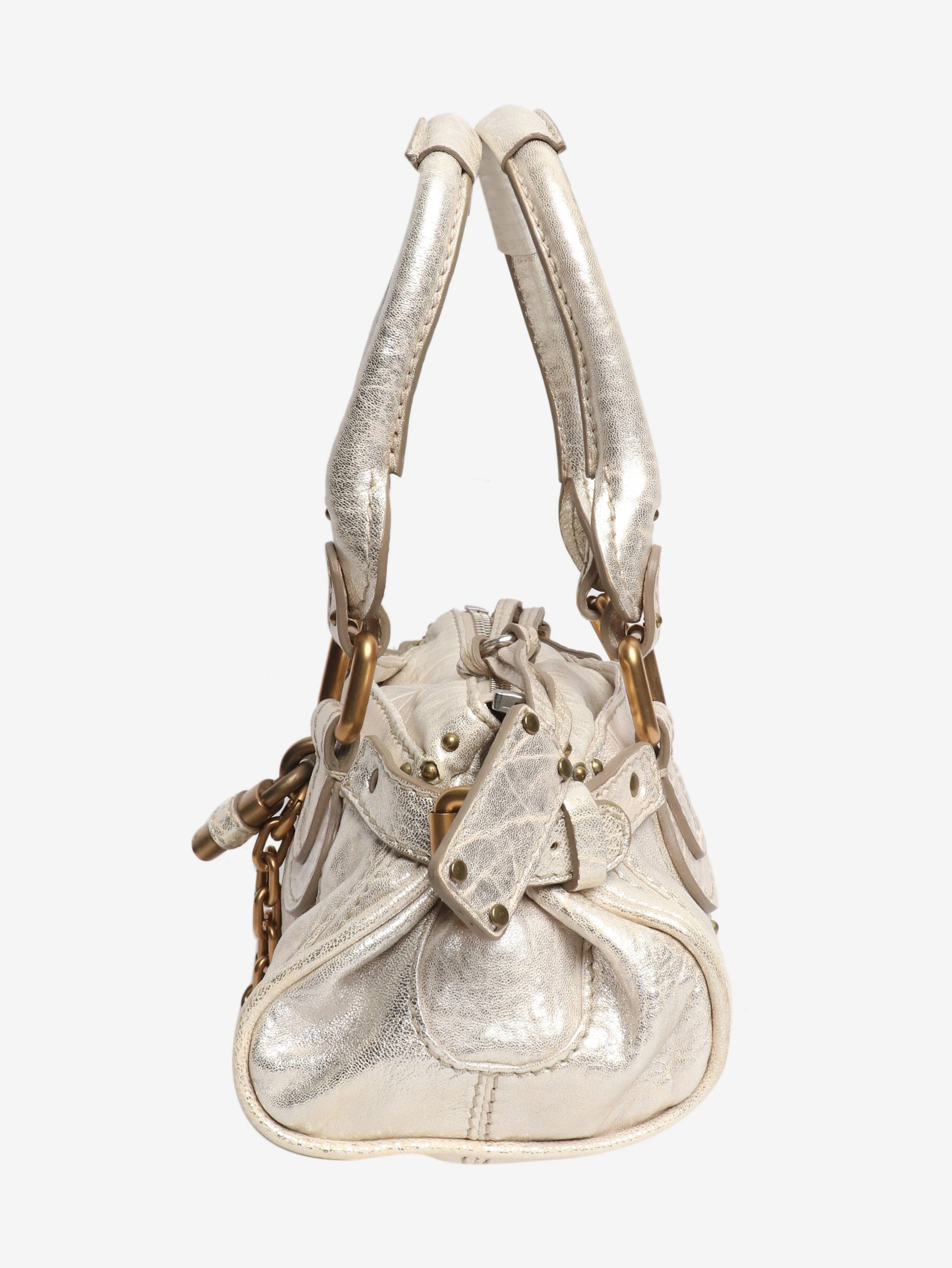 Champagne metallic mini Paddington bag - Image 2