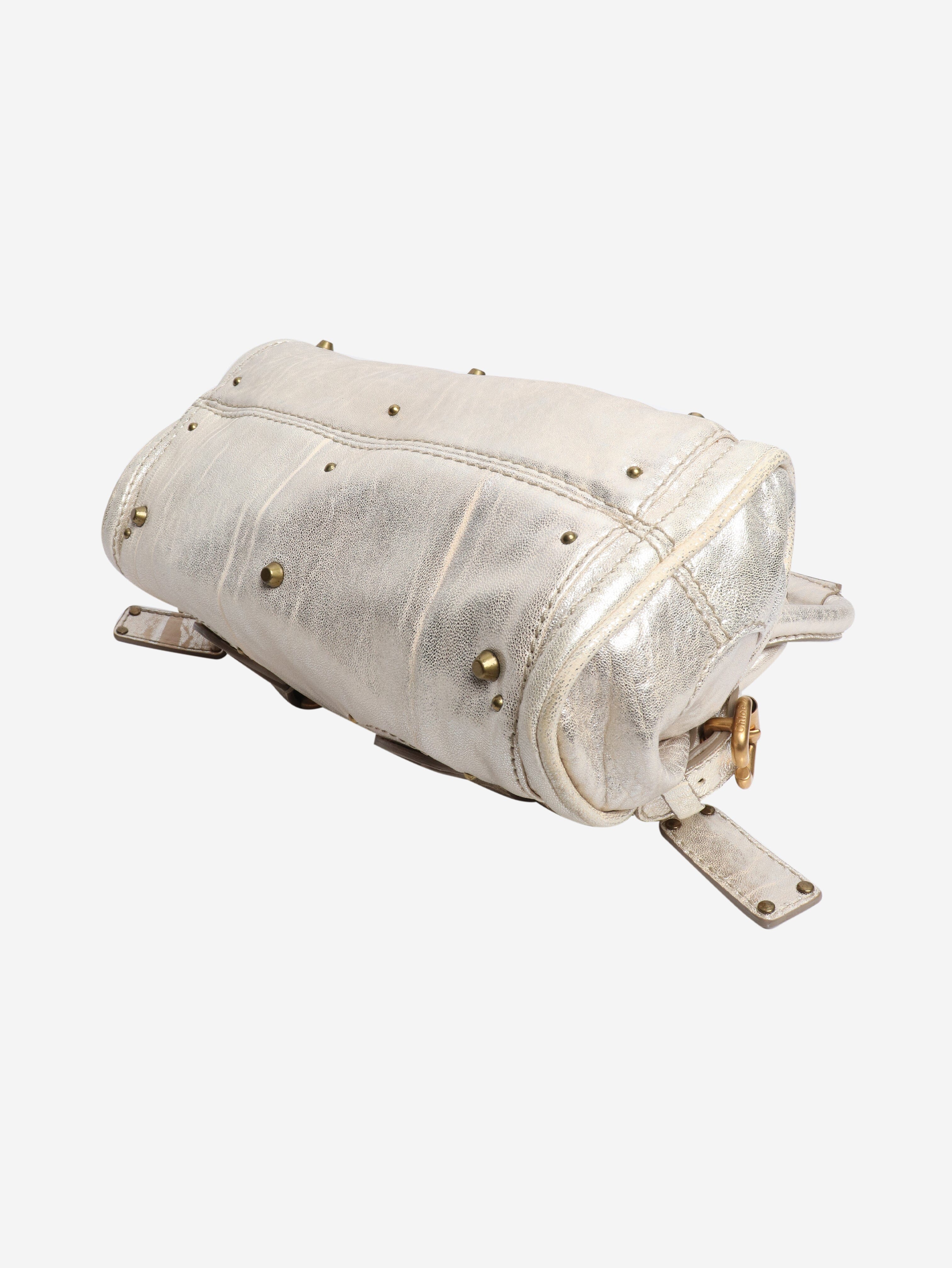 Champagne metallic mini Paddington bag - Image 4