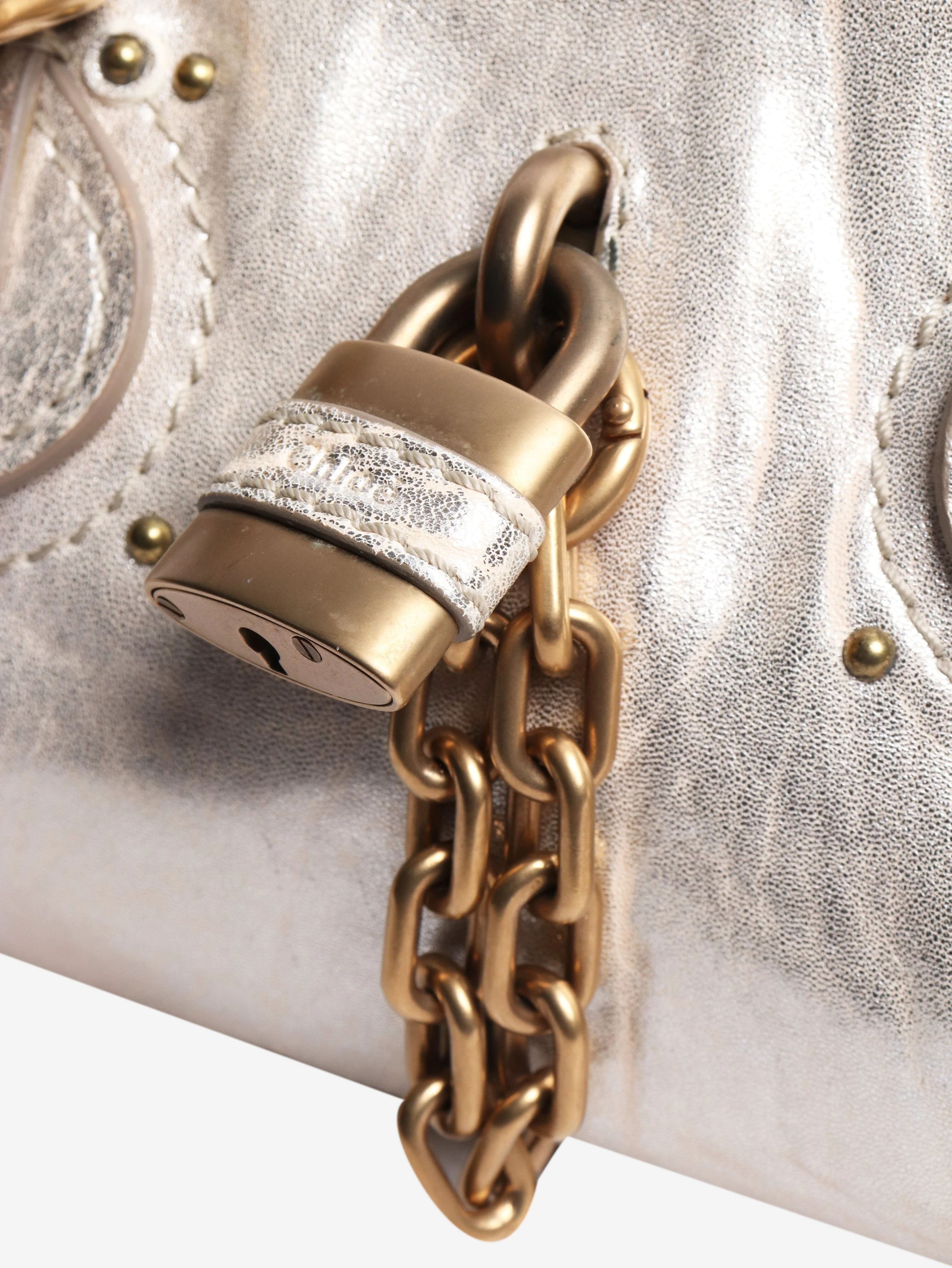 Champagne metallic mini Paddington bag - Image 5