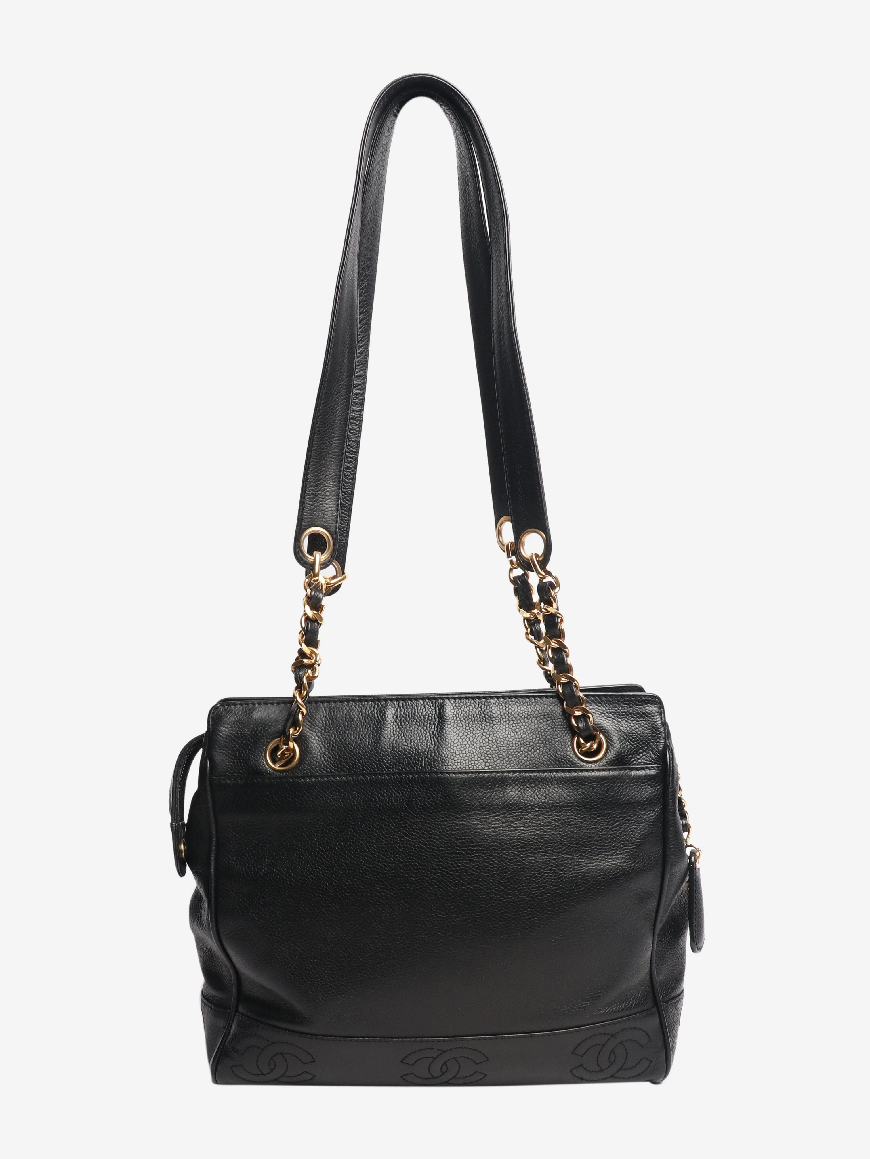 Black 1996 vintage CC logo tote bag - Image 2
