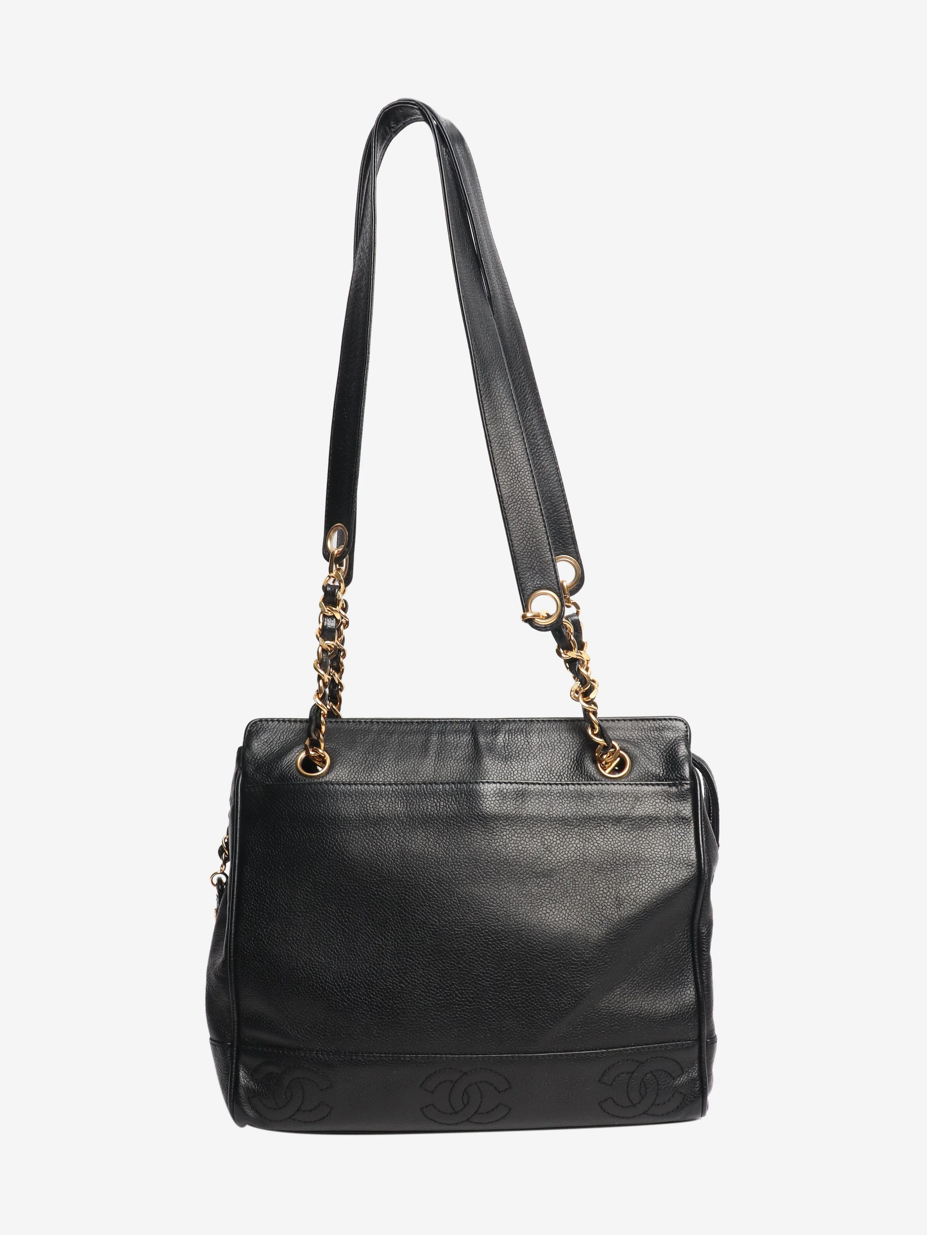 Black 1996 vintage CC logo tote bag - Image 4