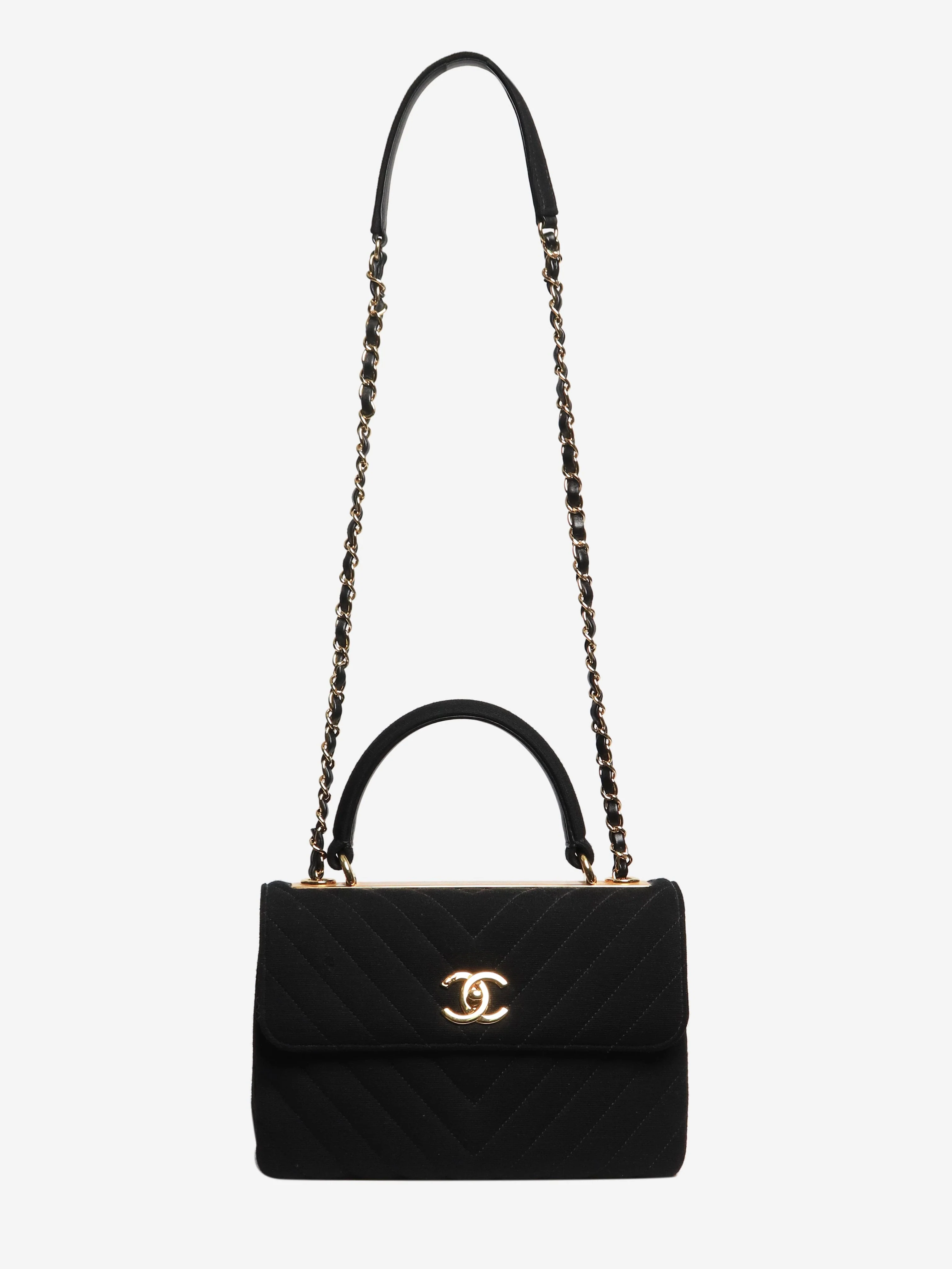 Black 2019 medium chevron-quilted jersey Trendy shoulder bag - Image 2