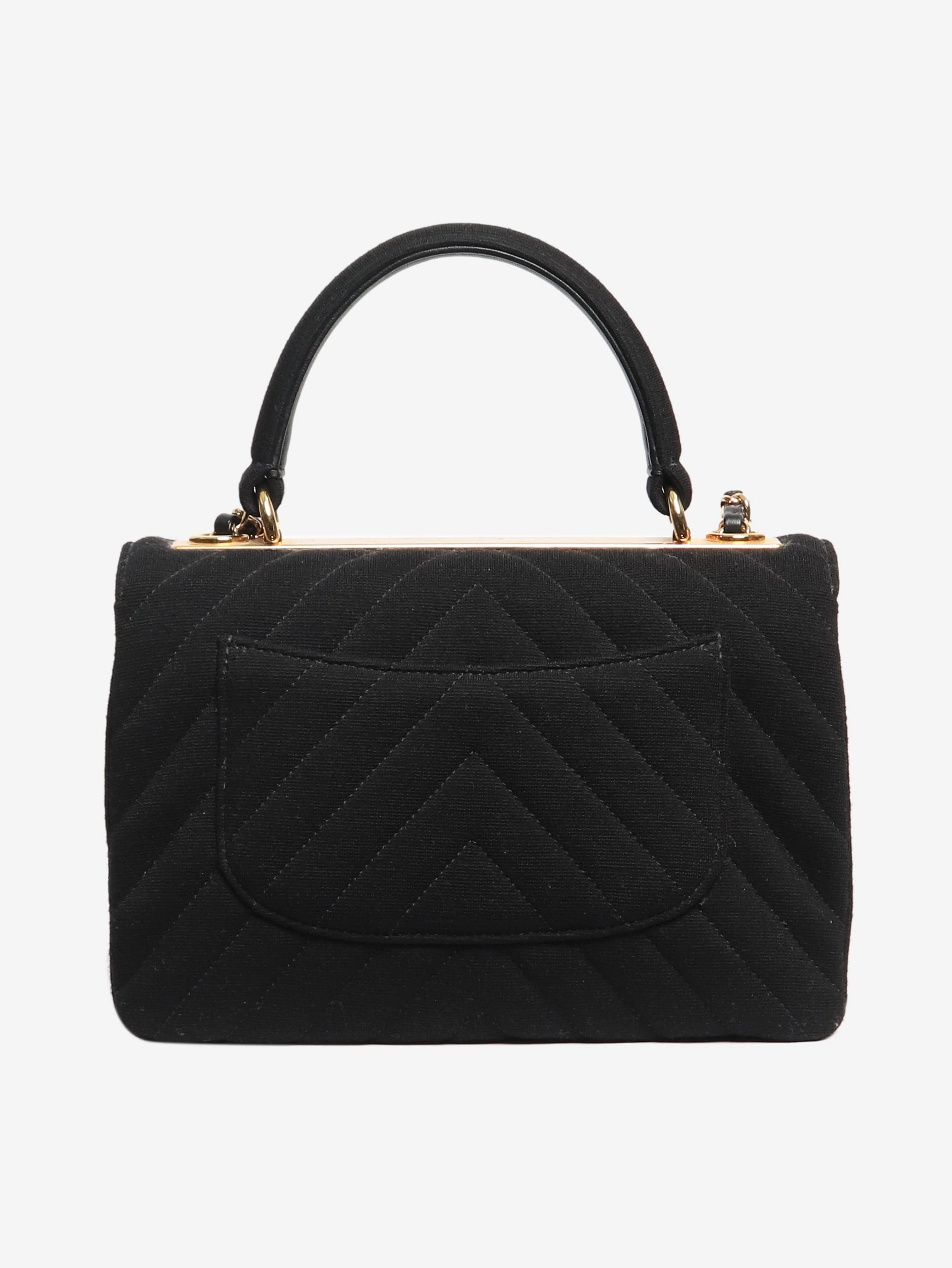 Black 2019 medium chevron-quilted jersey Trendy shoulder bag - Image 3