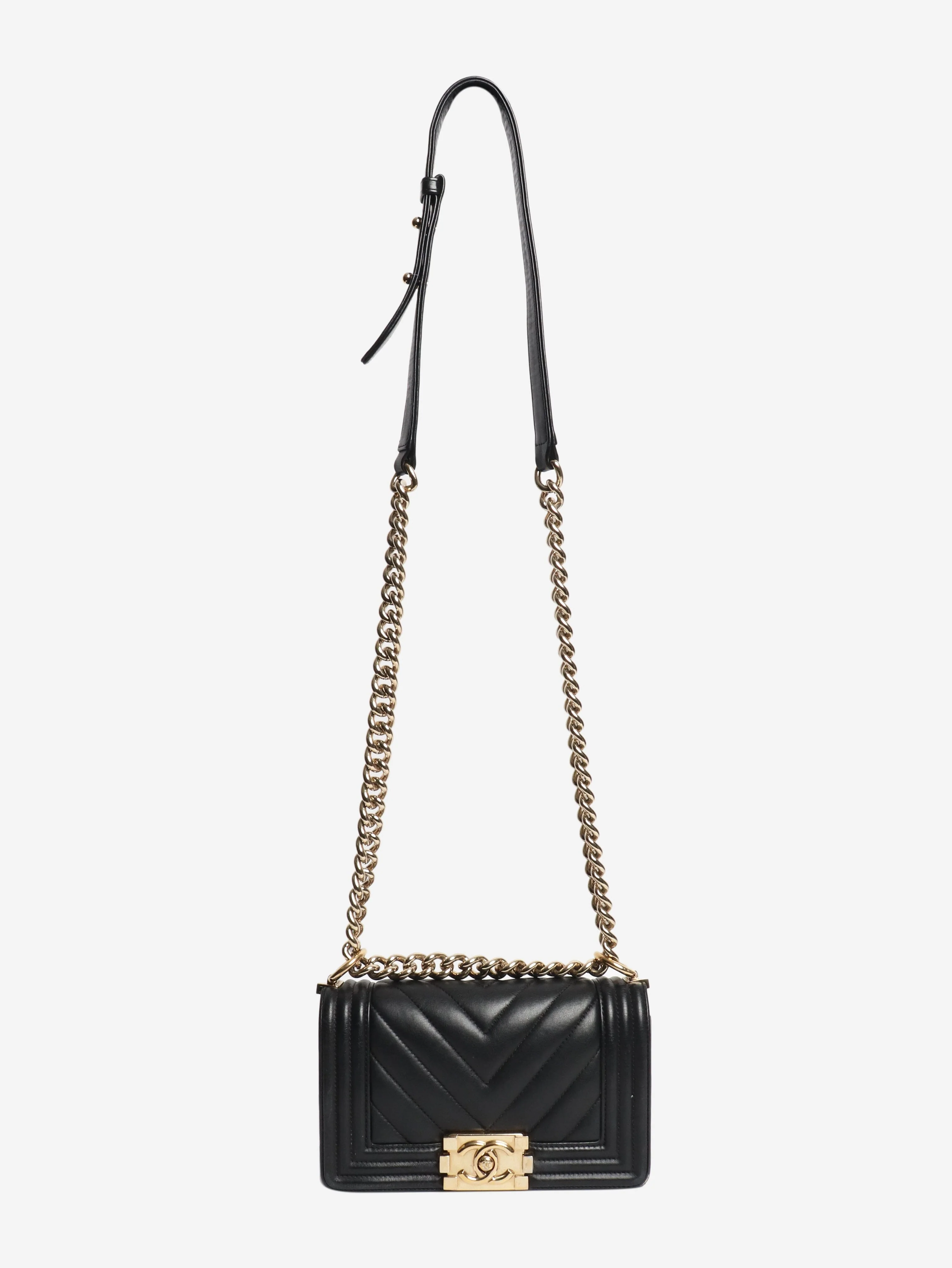 Black 2019 small lambskin chevron-quilted Boy bag - Image 2