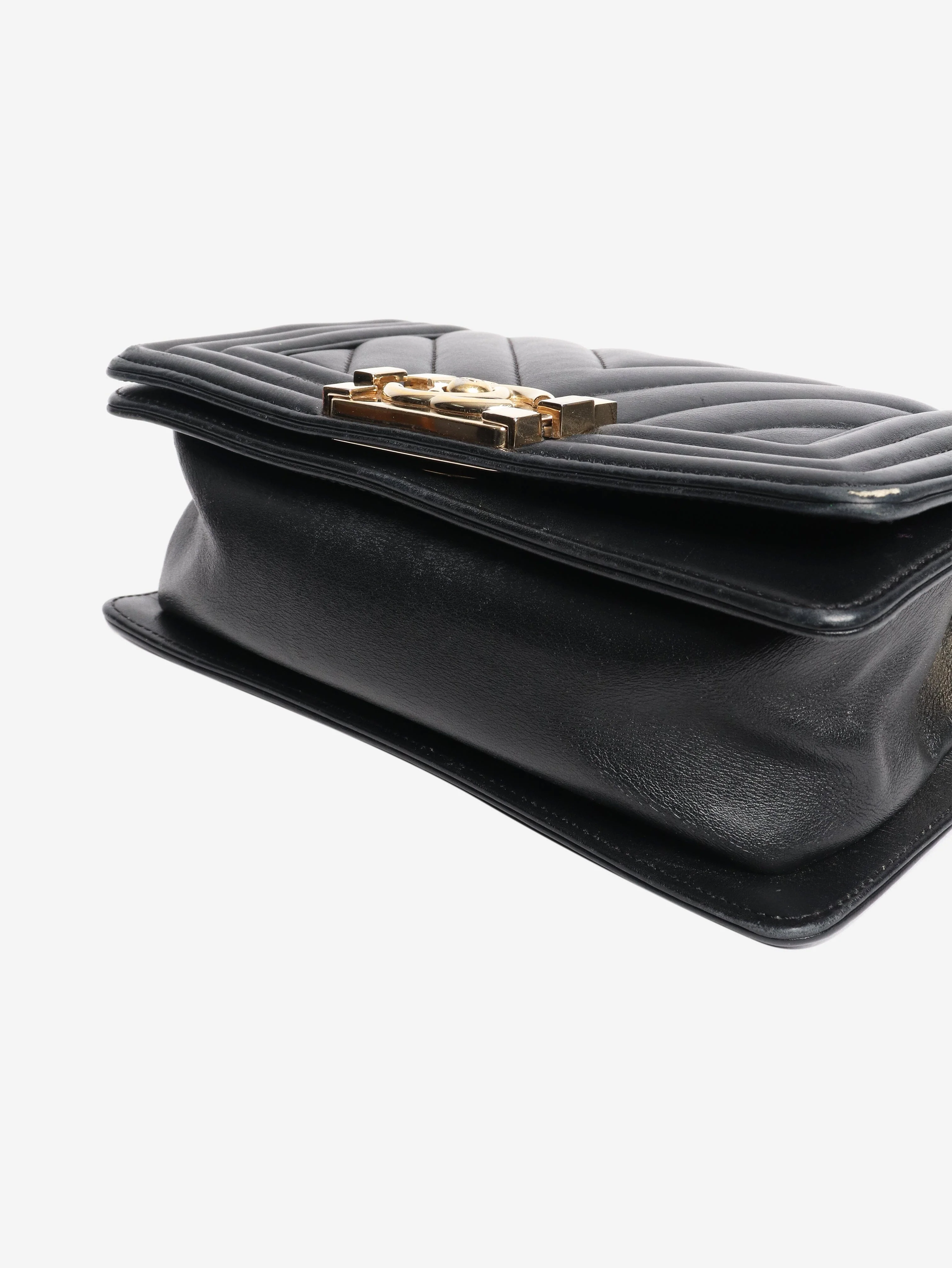 Black 2019 small lambskin chevron-quilted Boy bag - Image 8