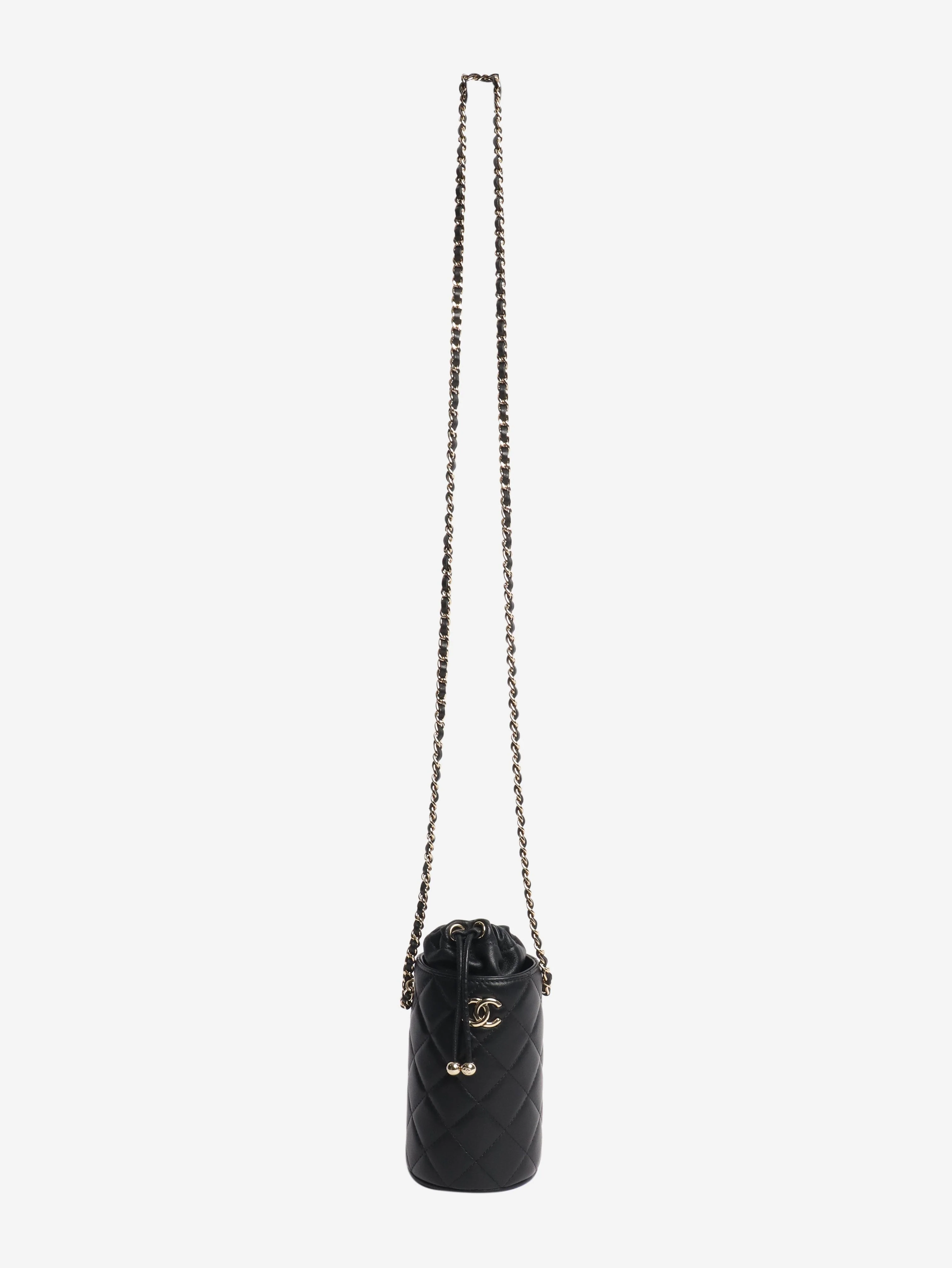 Black 2021 quilted leather bucket bag - Image 2