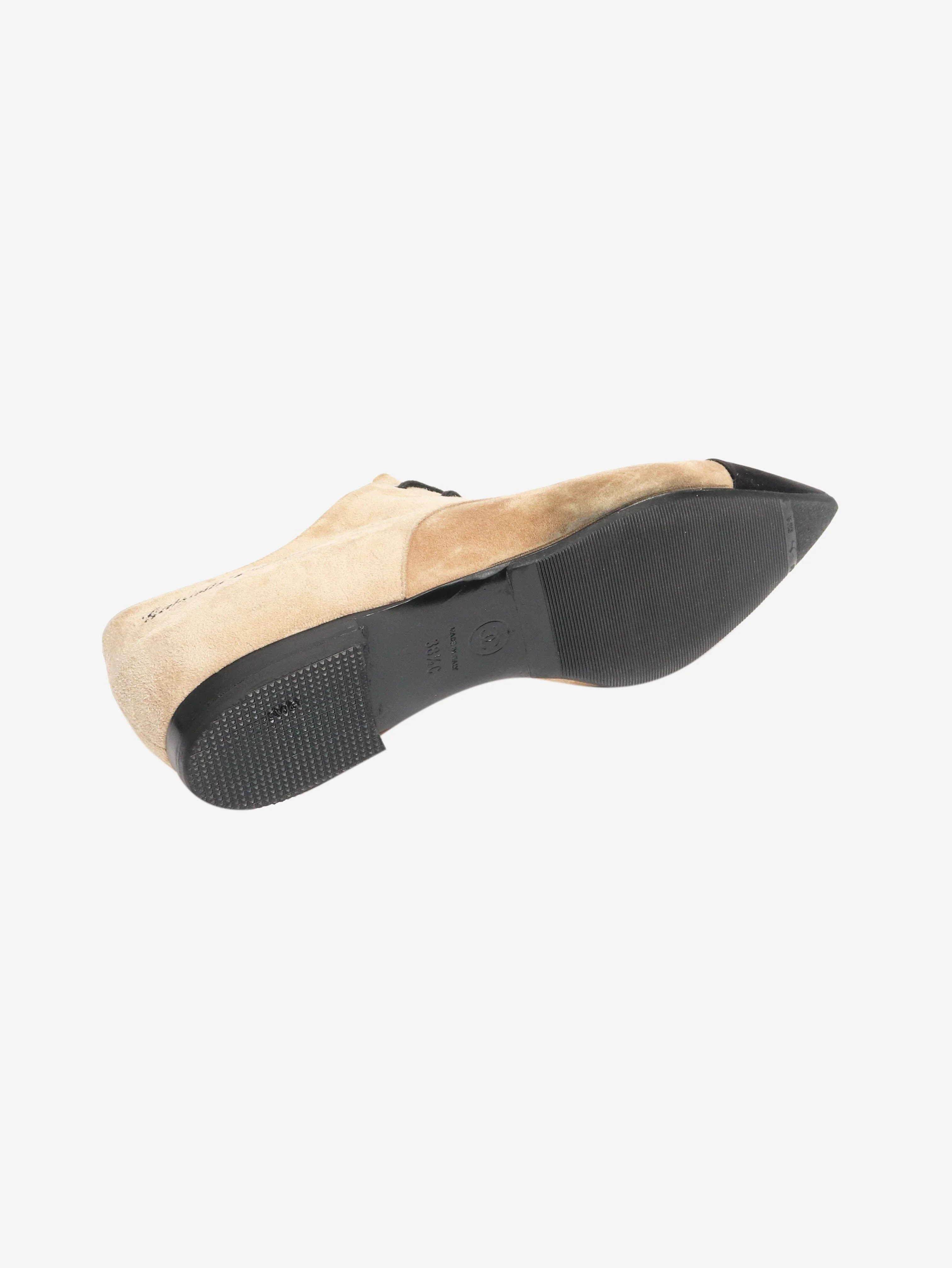 Black and neutral suede cap-toe oxfords - size EU 38.5 - Image 5