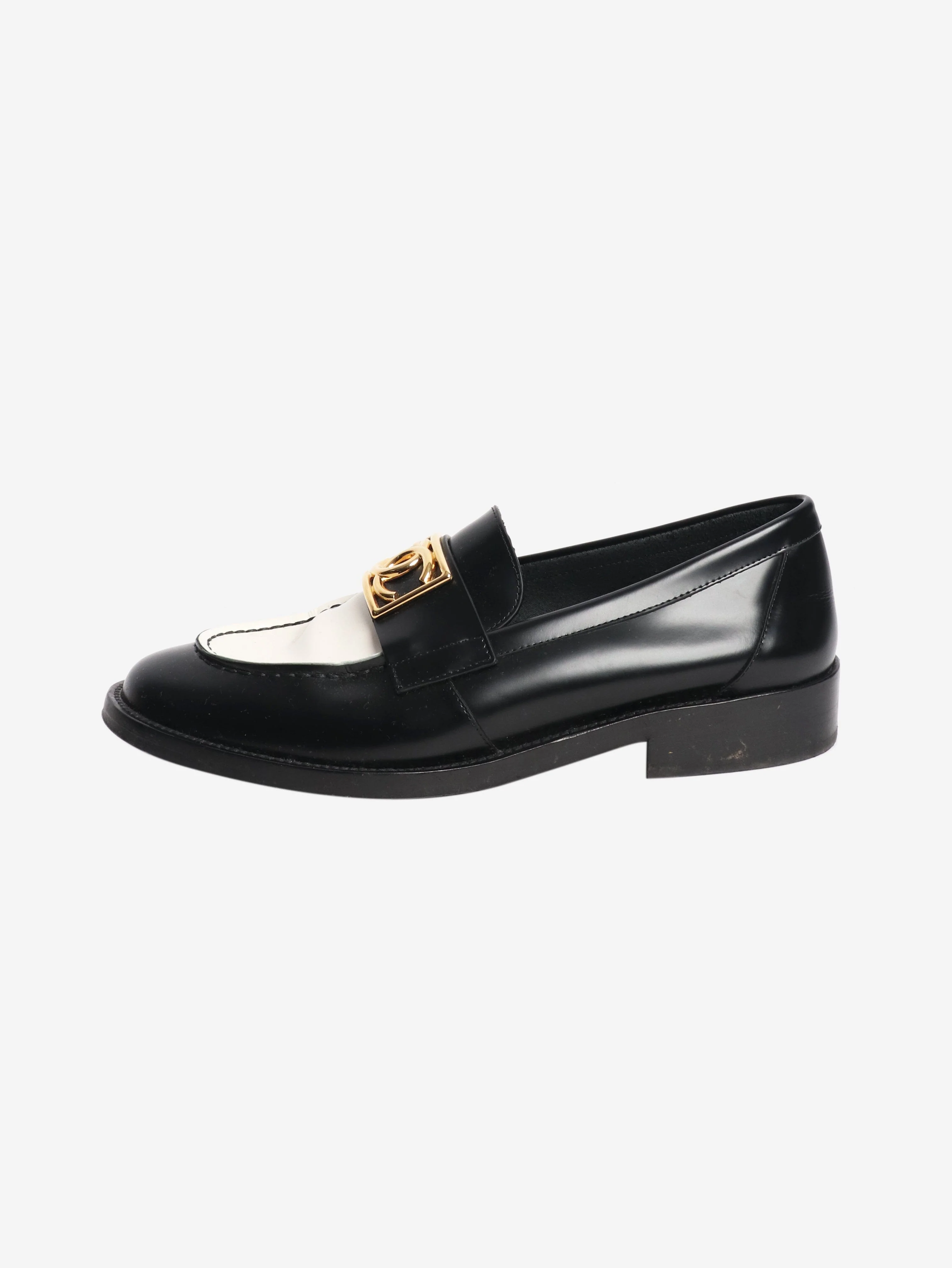 Black and white calfskin CC loafers - size eu 40.5 - Image 2