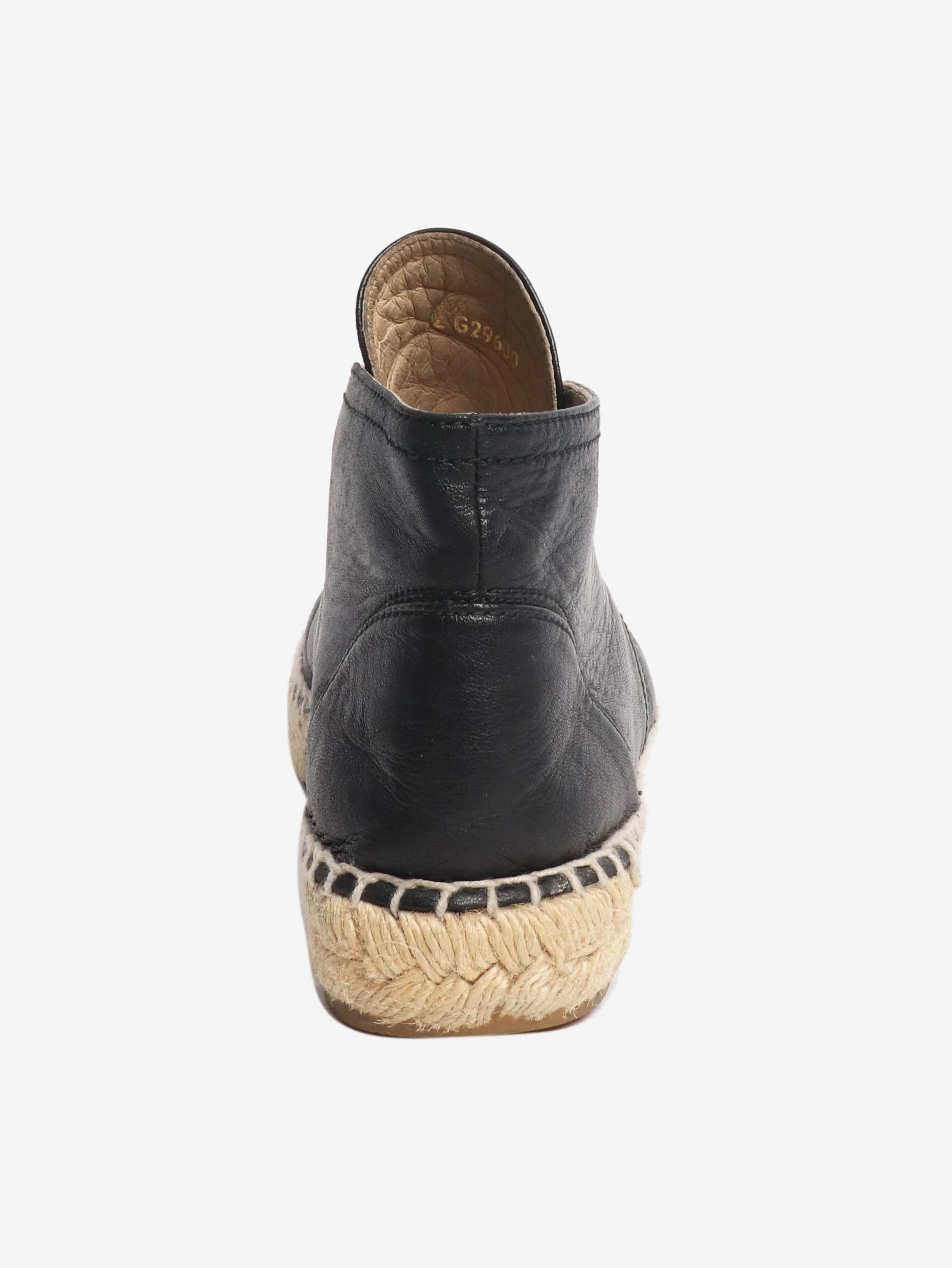 Black high top leather espadrilles - size EU 38 (UK 5) - Image 3