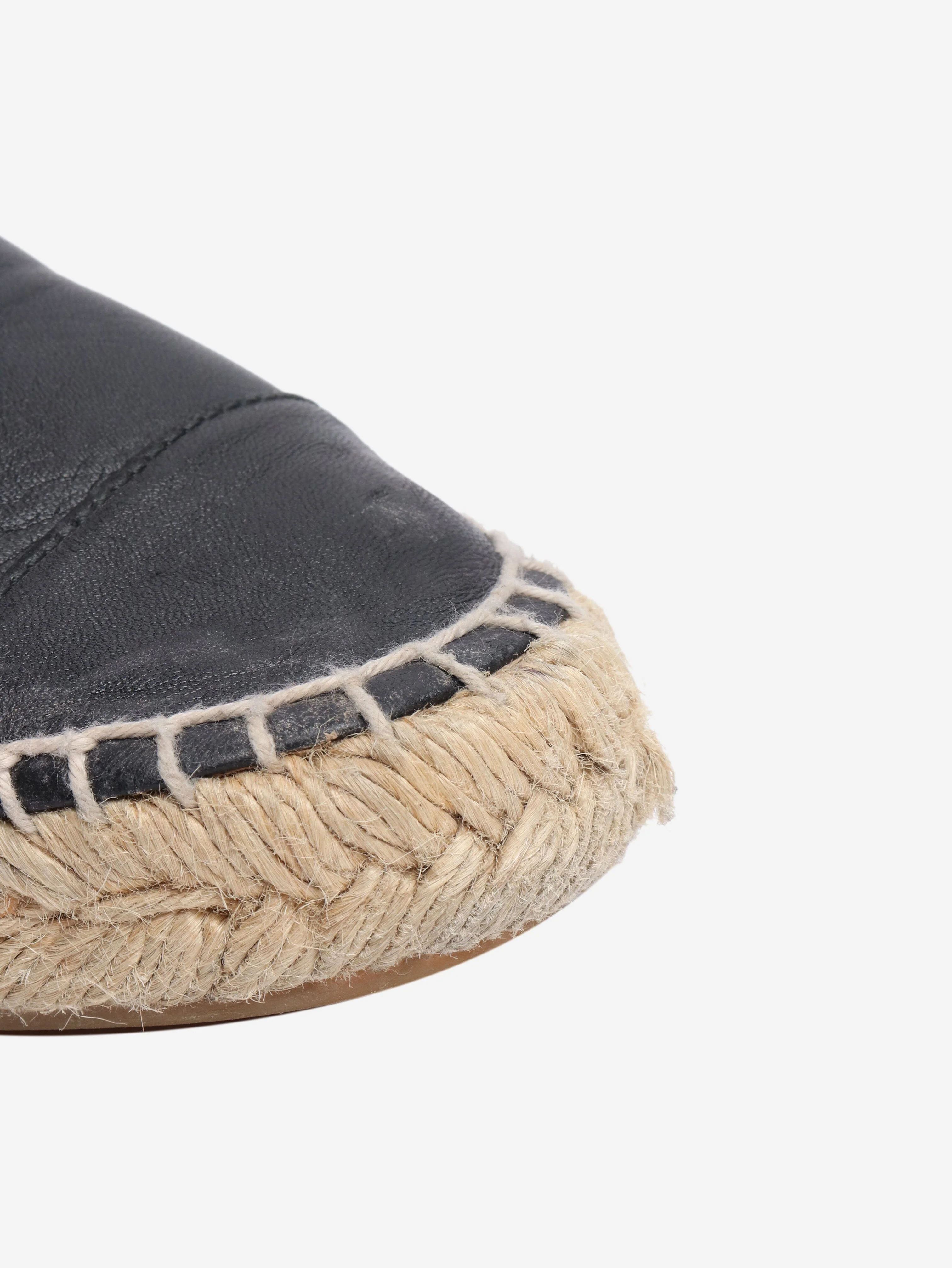 Black high top leather espadrilles - size EU 38 (UK 5) - Image 4