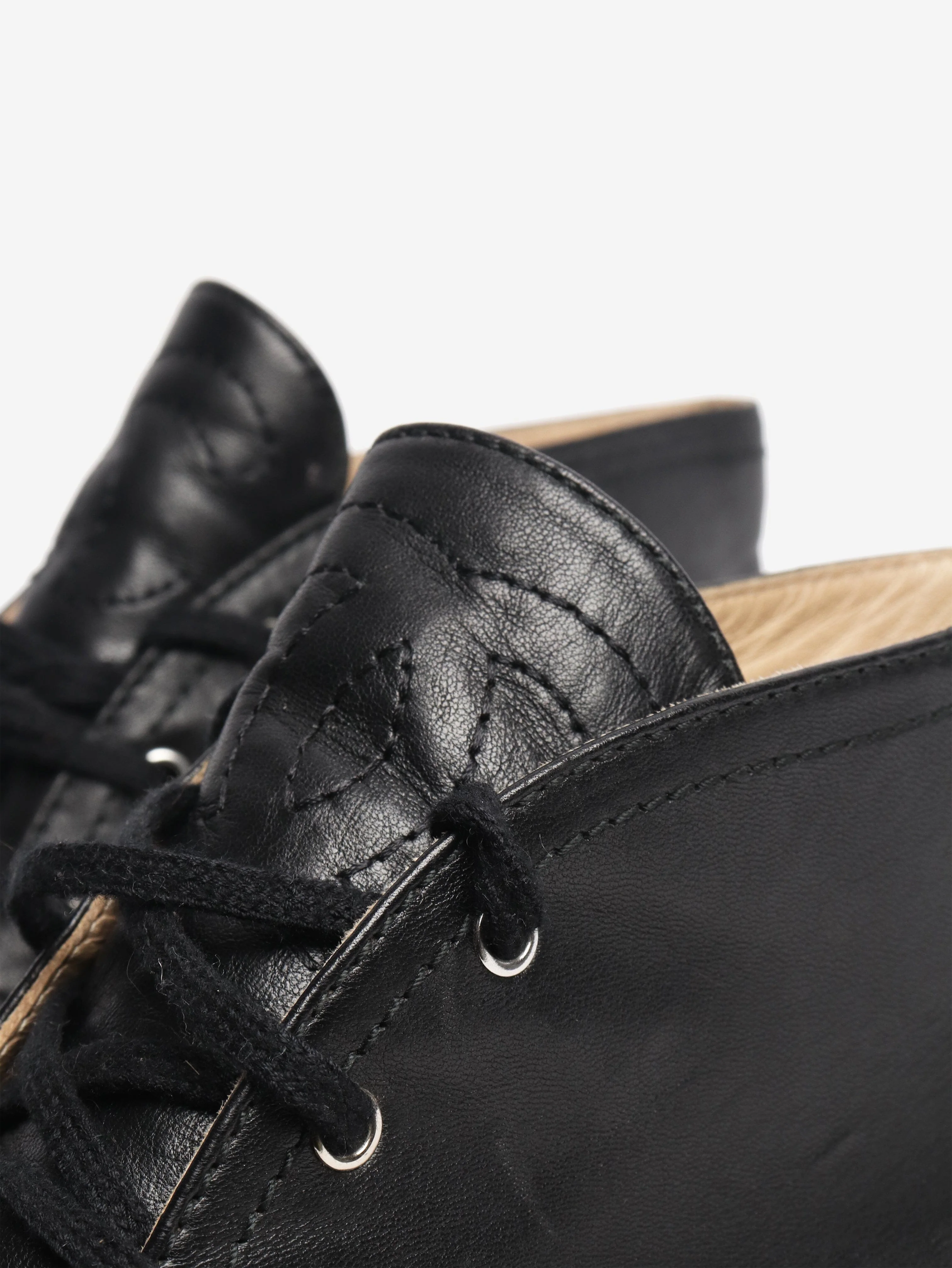 Black high top leather espadrilles - size EU 38 (UK 5) - Image 5