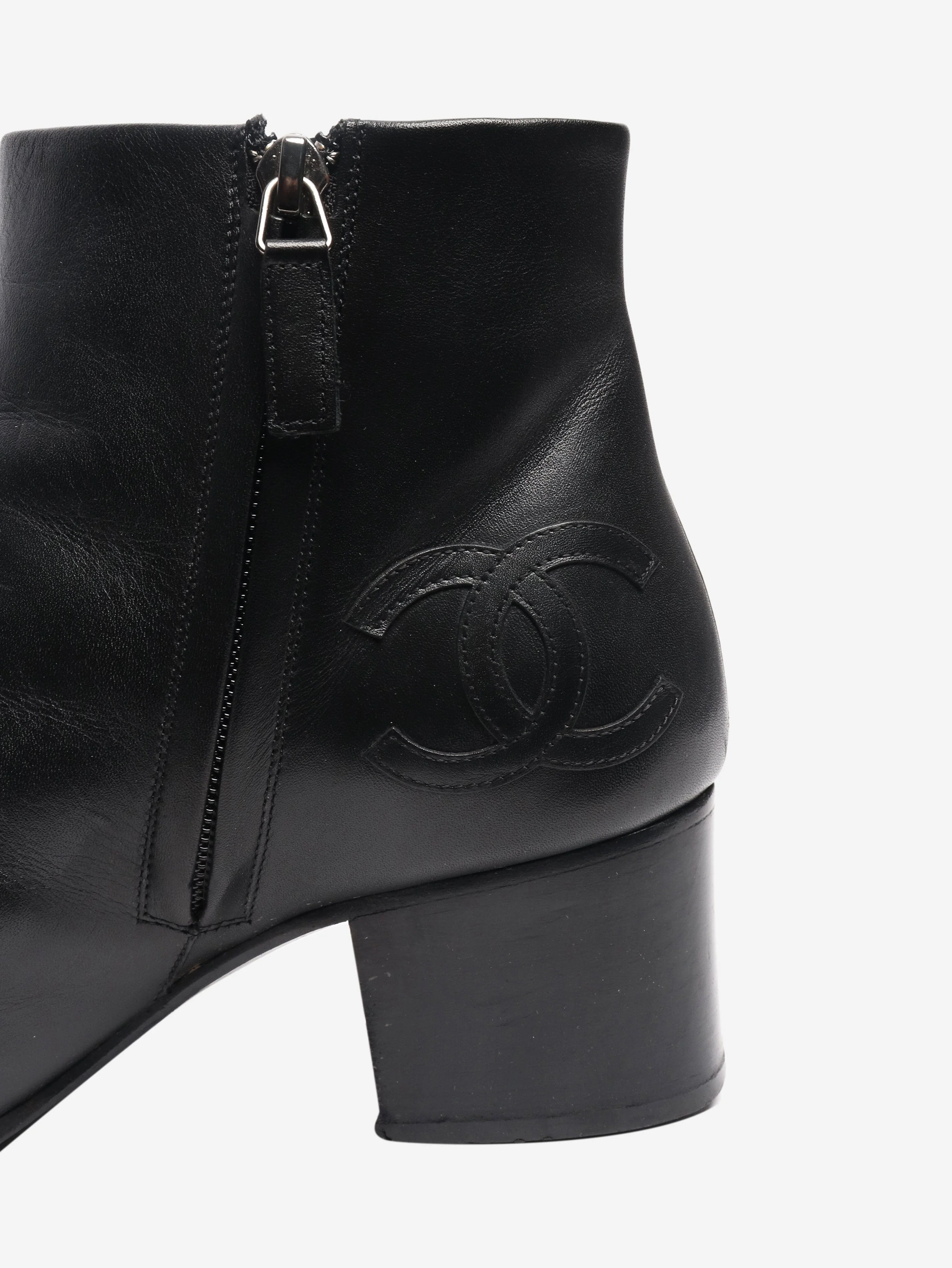 Black leather ankle boots - size EU 38 (UK 5) - Image 4