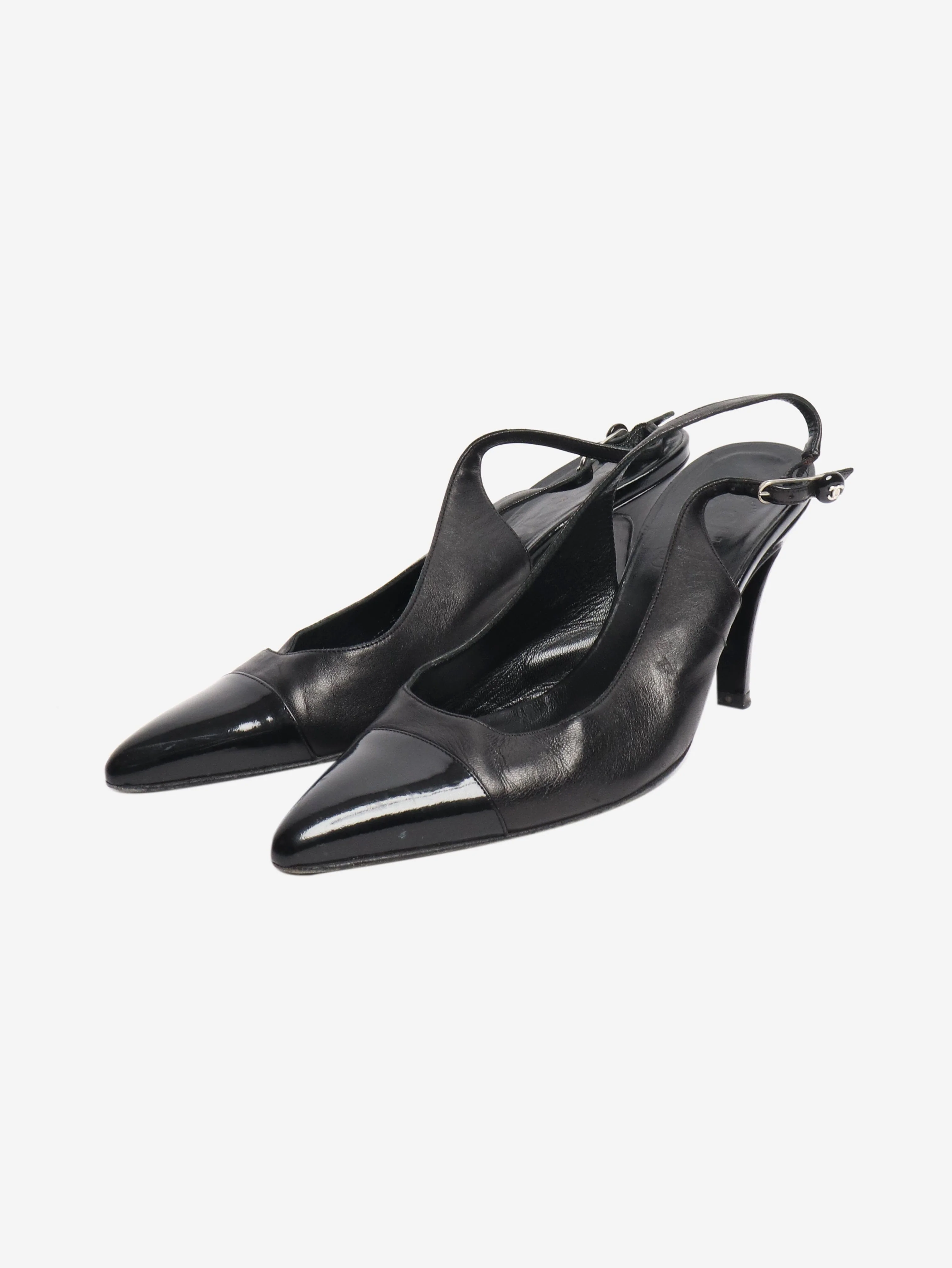 Black leather slingbacks - size EU 38 (UK 5) - Image 2